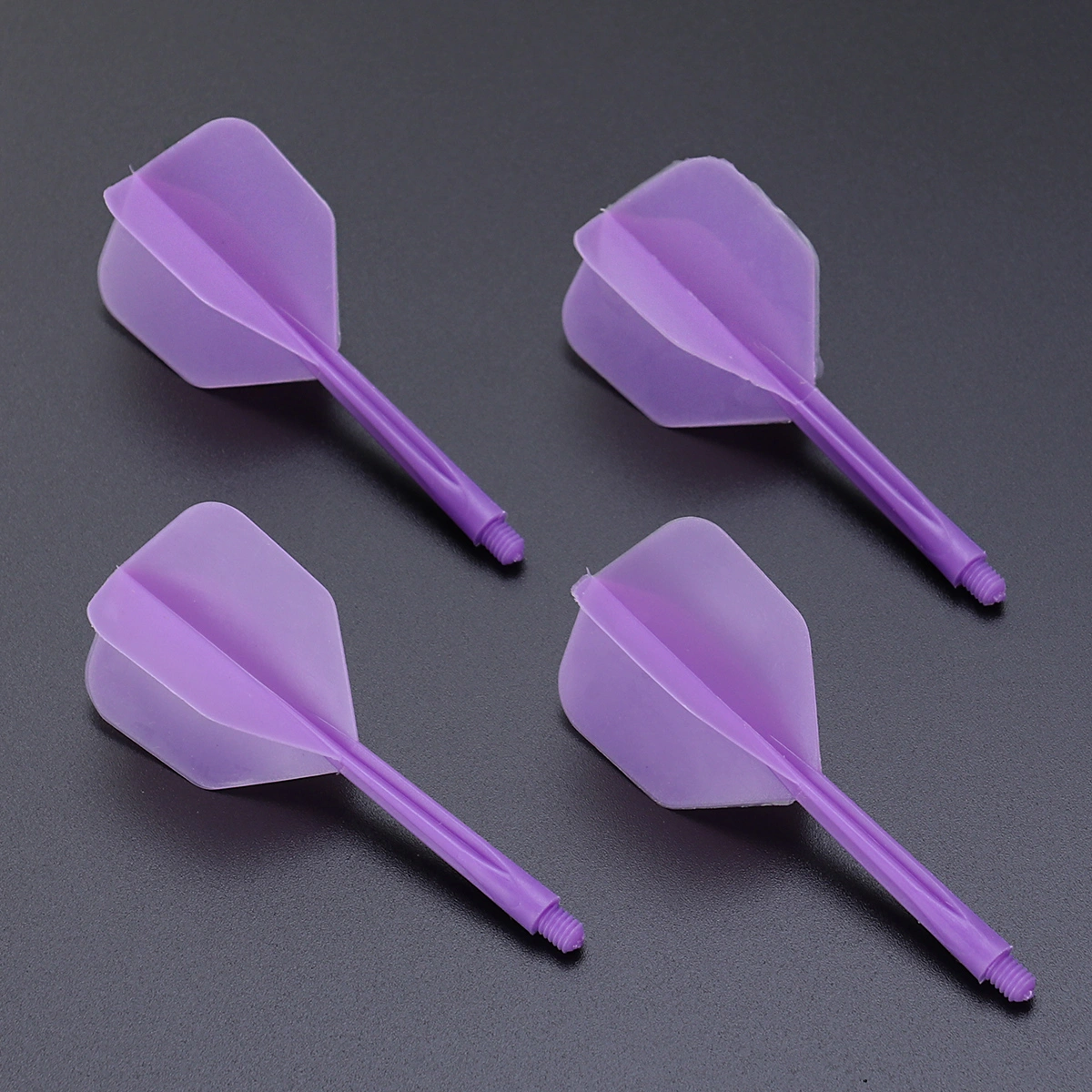 4 Pcs Transparent Fine Thread Dart Flights Darts Accessory Outdoor and Indoor Sports Dart Tail Wings (Fine and Small Thread, Violet)