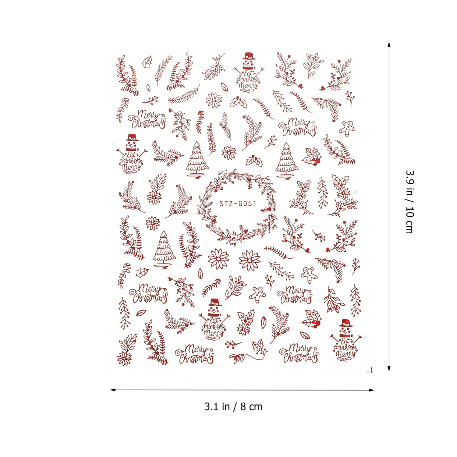 10pcs Christmas Nail Art Decoration Nail Art Sticker DIY Manicures Decals