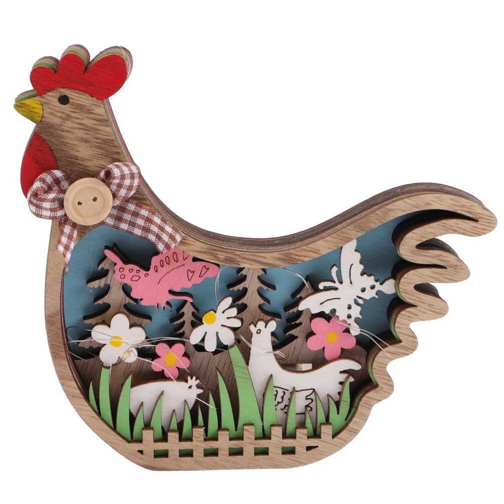 Glowing Easter Chick Ornament Easter Wooden Adornment Easter Chick Shaped Adorn