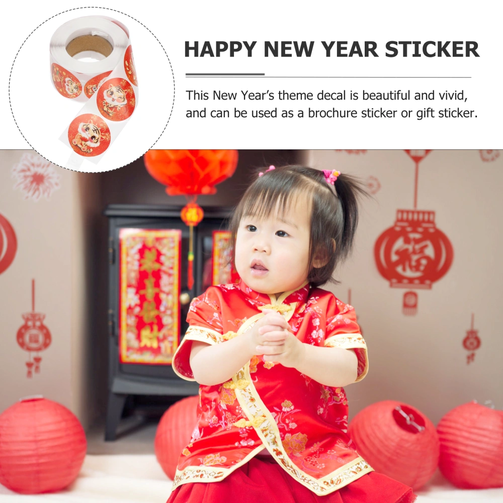 2 Rolls New Year Theme Sticker Festival Printing Stickers Adhesive Sealing Decal