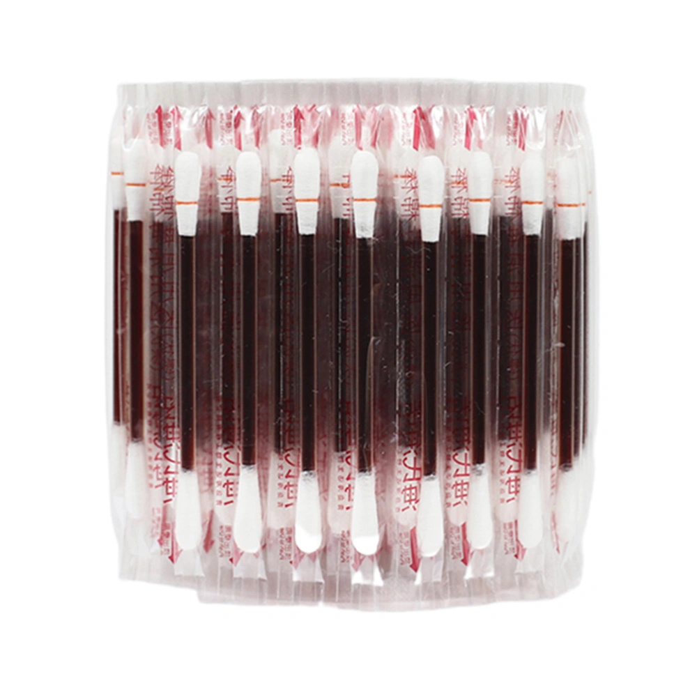 200pcs Disposable Iodophor Cotton Sticks for Disinfection Cotton Swabs (As Shown)