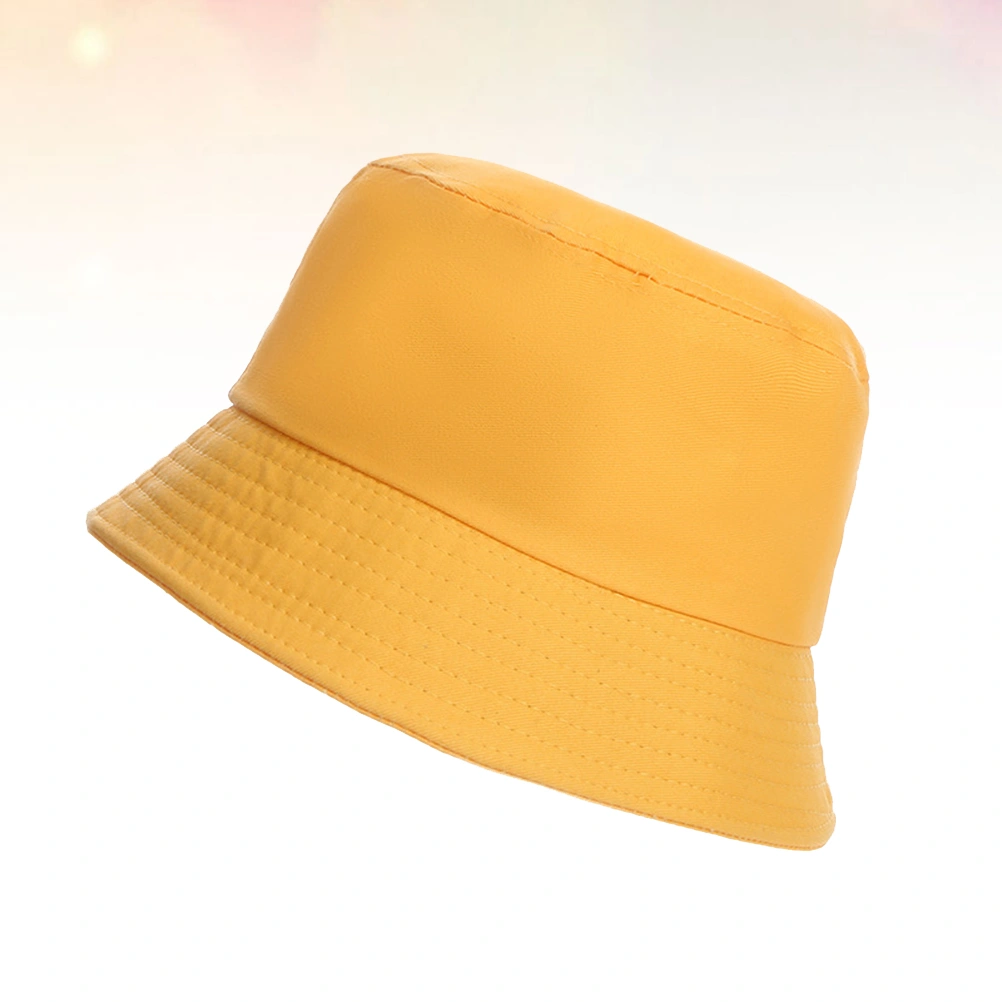 Women Men Sun Hat Outdoor UV Protection Summer Fisherman Hat Bucket Hat Summer Beach Sun Protection (Yellow)