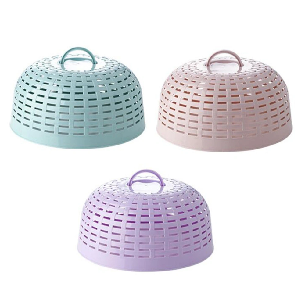 3pcs Hollow Food Cover Practical Simple Round Dust-Proof Fly Proof Food Cover for Home (Purple, Green, Light Pink)