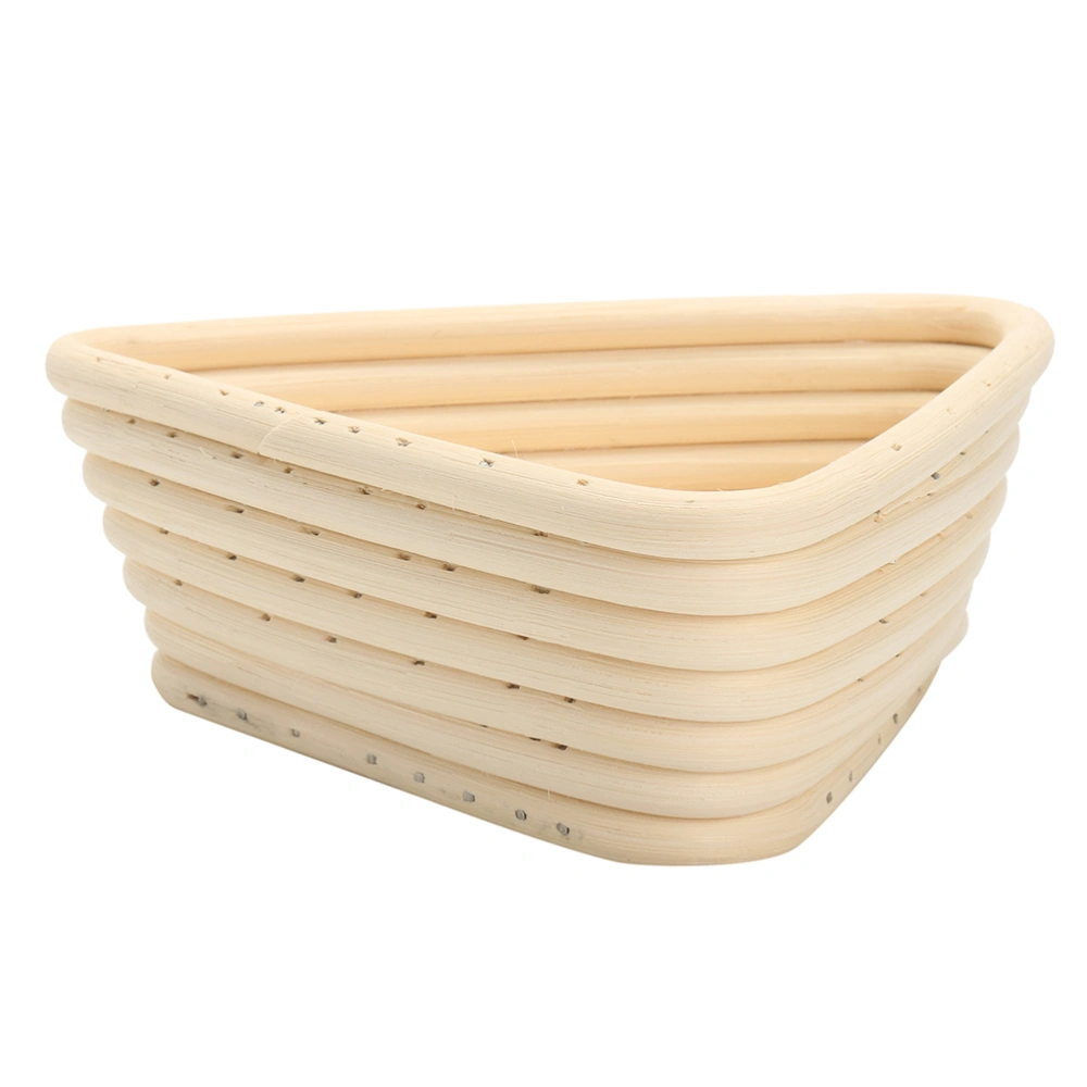 2pcs Triangular Bread Fermentation Basket Container Baking Supplies Hand Woven Basket for Home Bakery (1pc 23x23x8cm Baskset + 23cm Cover Khaki)