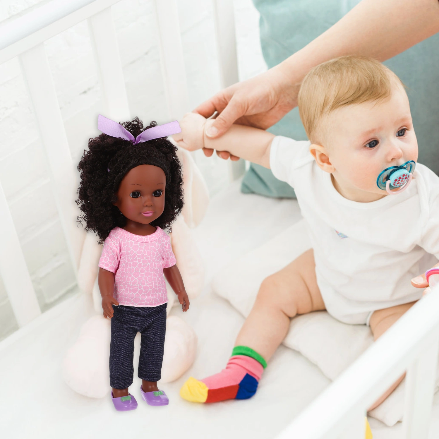 Black Doll Baby Girl Doll Clothes Set Lifelike African American Baby Girl Doll