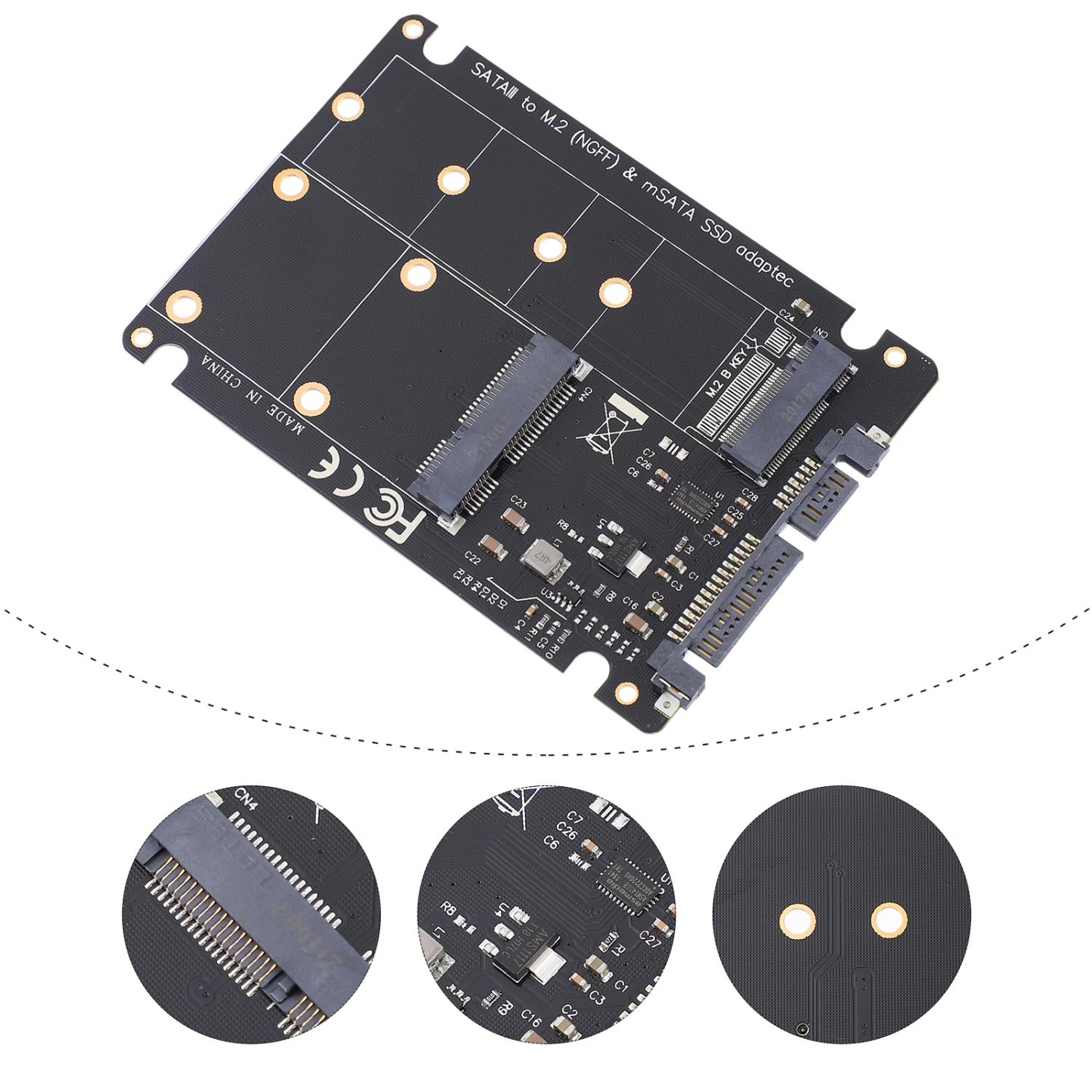 M.2 B-Key to SATA III Adapter mSATA to SATA III Adapter Supply for Computer