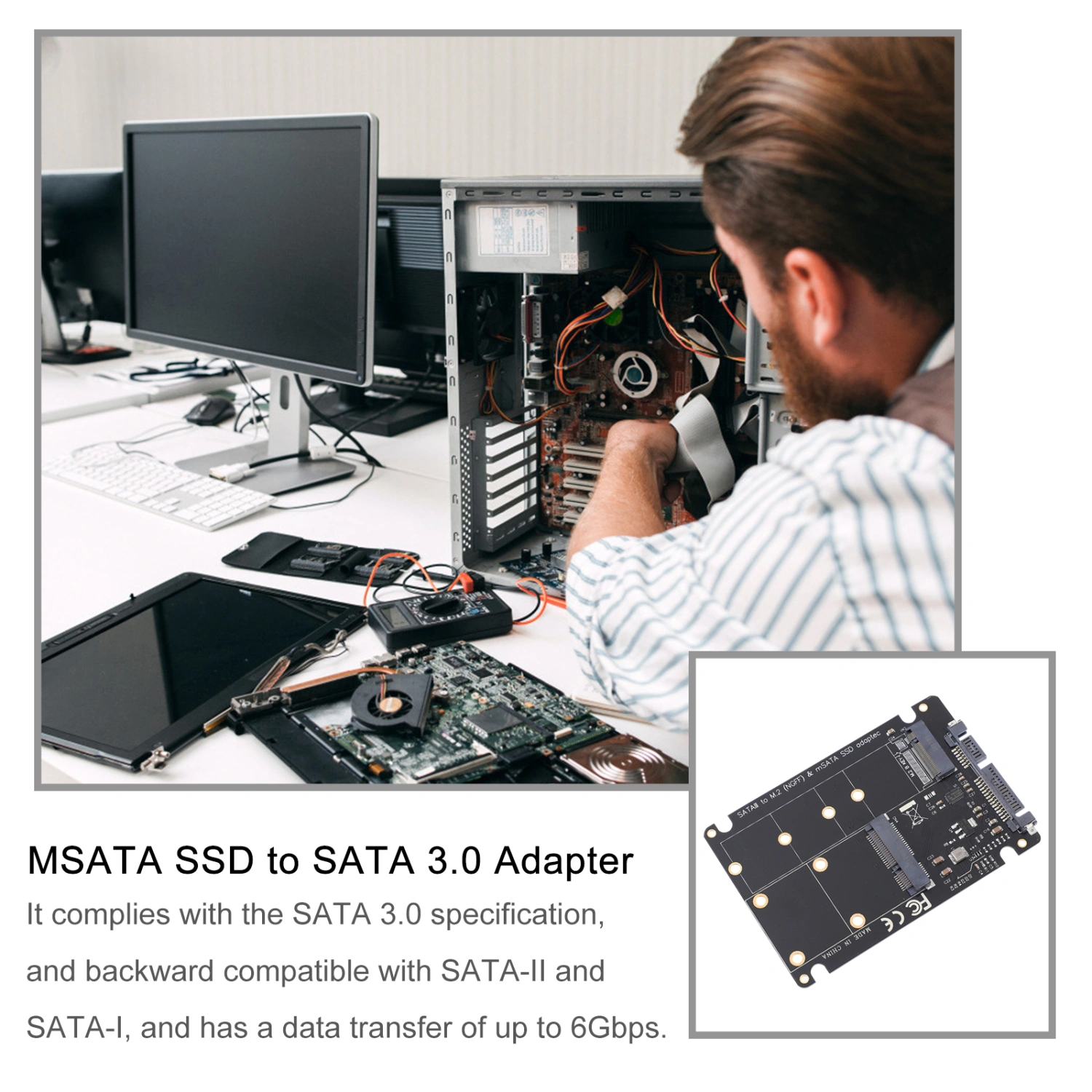 M.2 B-Key to SATA III Adapter mSATA to SATA III Adapter Supply for Computer