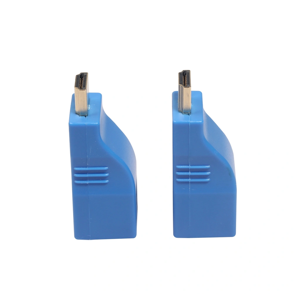 2pcs 1080P Extender to RJ45 Over Cat 5e/6 Network LAN Ethernet Adapter 30 Meters 2.5Gbps IEEE-568B Standard (Sky-blue)