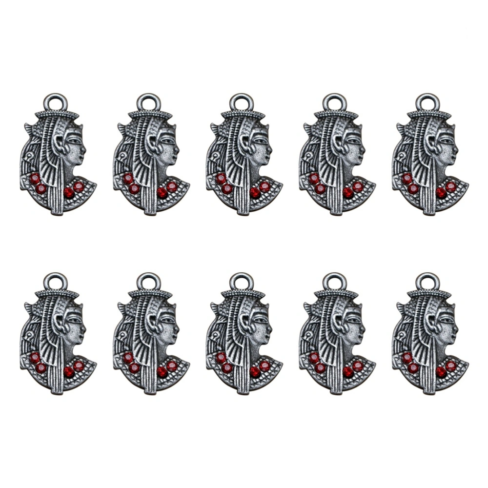 10pcs Alloy King of Egypt Pendant Charms DIY Jewelry Making Accessories for Necklace Bracelet (Black)