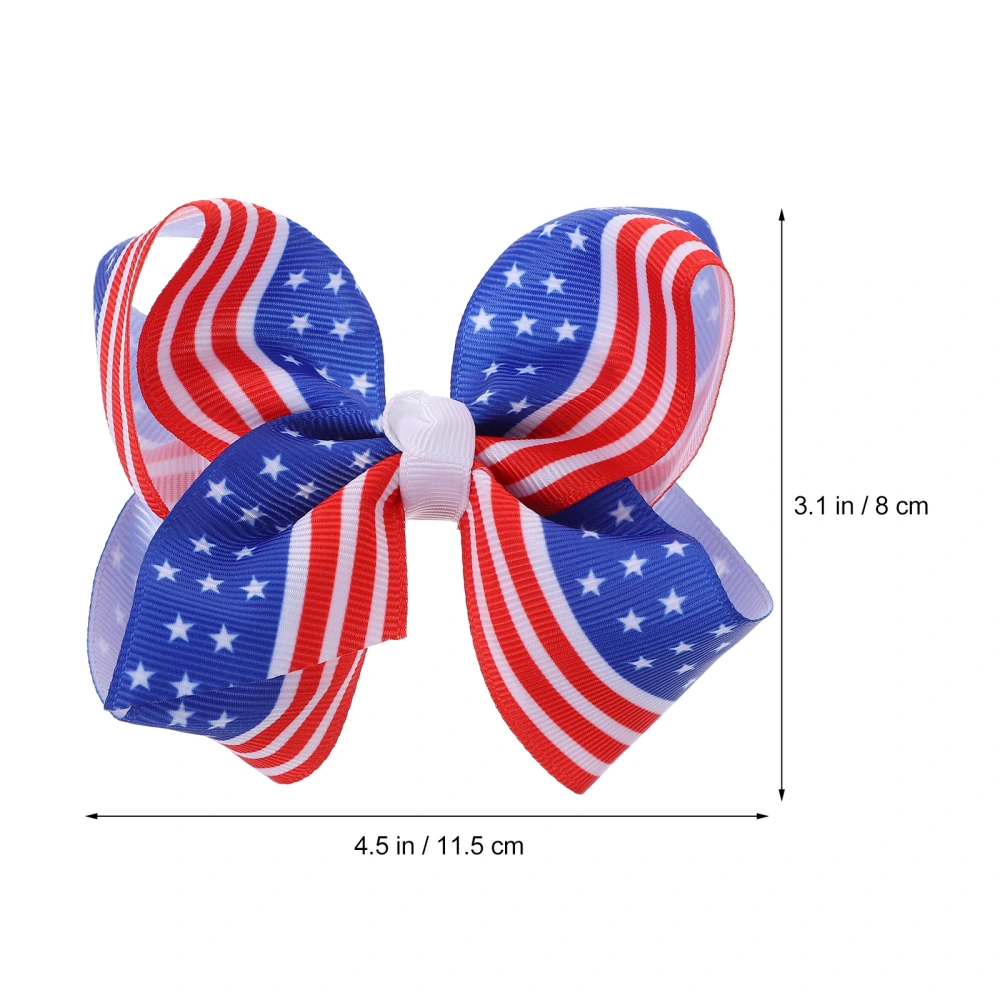 5pcs Bowknot Hairpins America Flag Stars and Stripes Barrettes for Kids