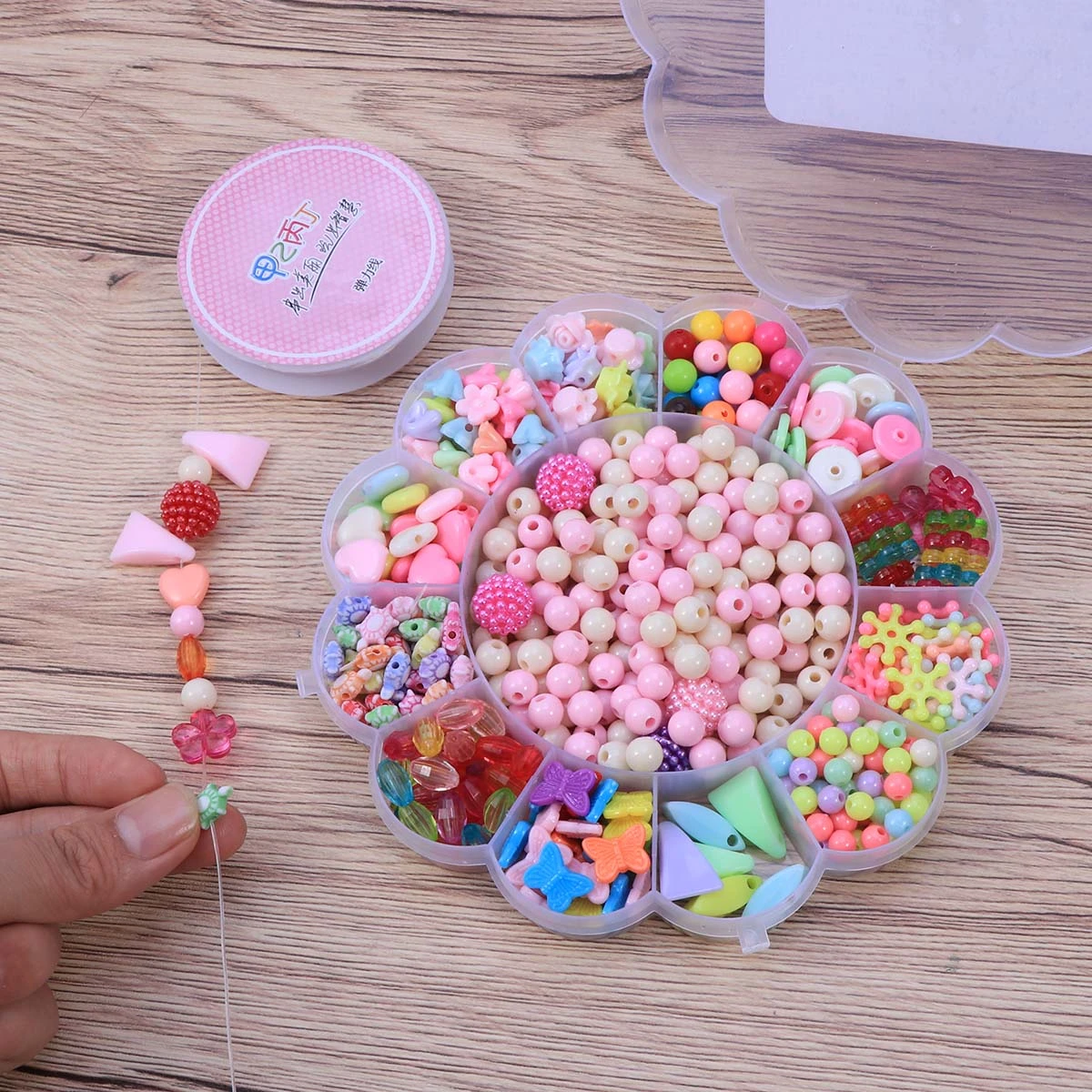 1Set/510pcs Beads Set for Jewelery Making Craft Beads Kits for Little Girls DIY Bracelet Children Games(Random Color)