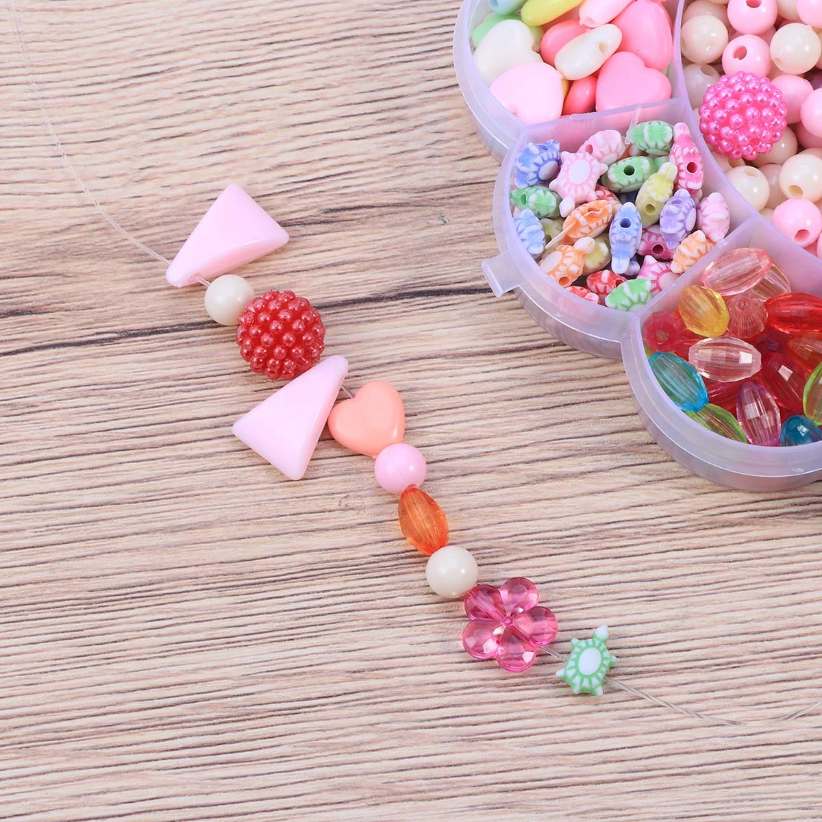 1Set/510pcs Beads Set for Jewelery Making Craft Beads Kits for Little Girls DIY Bracelet Children Games(Random Color)