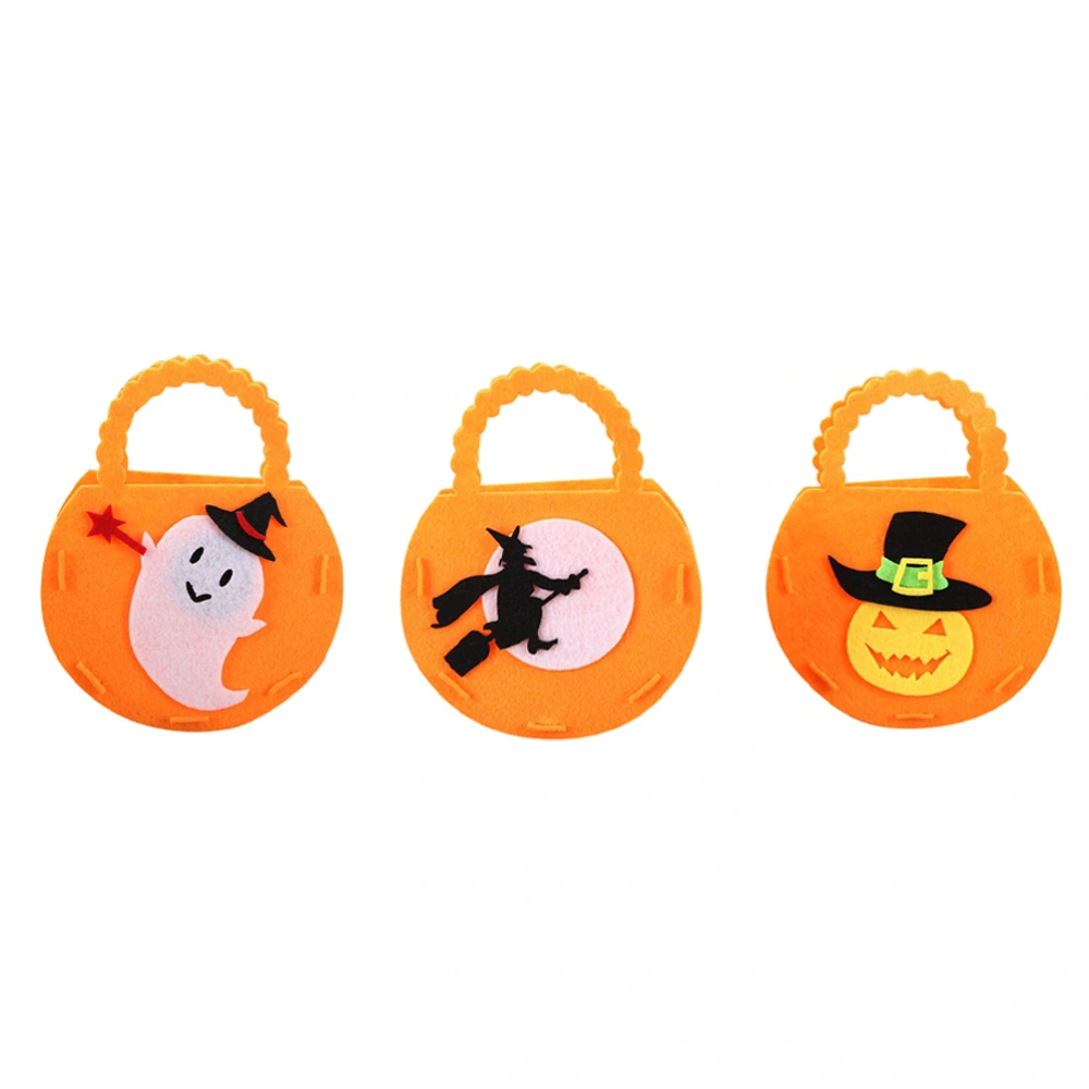 9Pcs Halloween Candy Bag Non-woven Handheld Bag Party Treat Pouch Orange