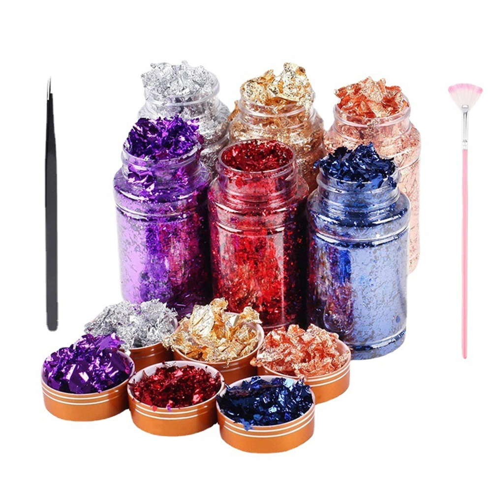 1Set Nail Art Foil Glitter Nail Sequins DIY Nail Decor Stickers Nail Supplies