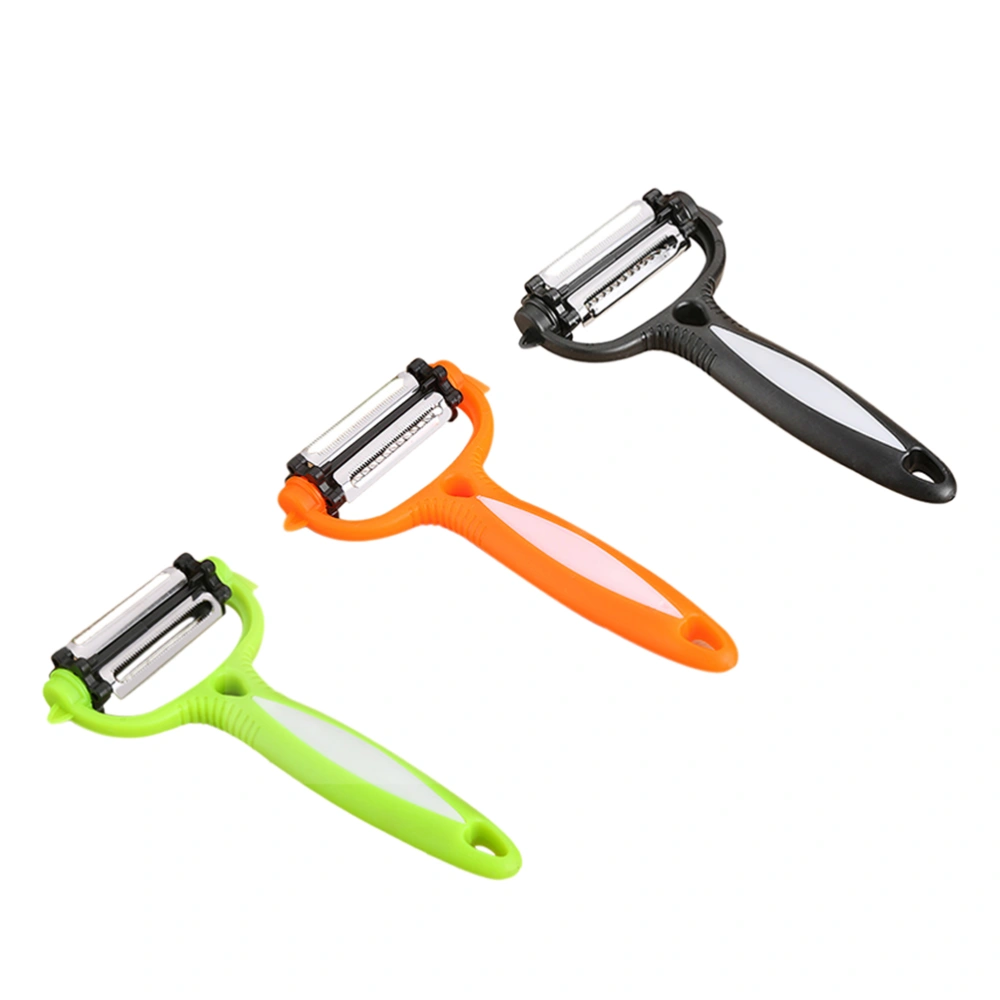 3 in 1 Multifunctional Peeler Vegetable Fruit Peeler with Non-slip Comfortable Handle (Green)