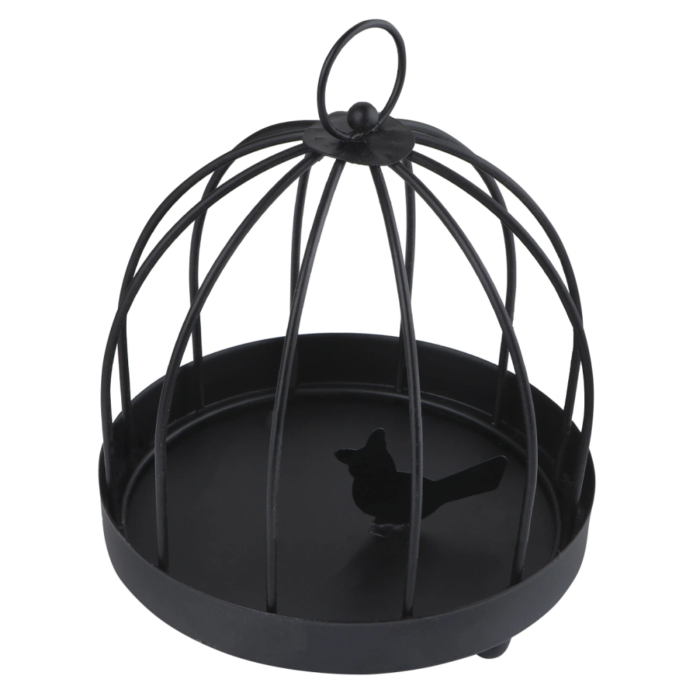 Birds Cage Shaped Metal Jewelry Display Rack Iron Desktop Decoration Fashion Jewelry Holder Black