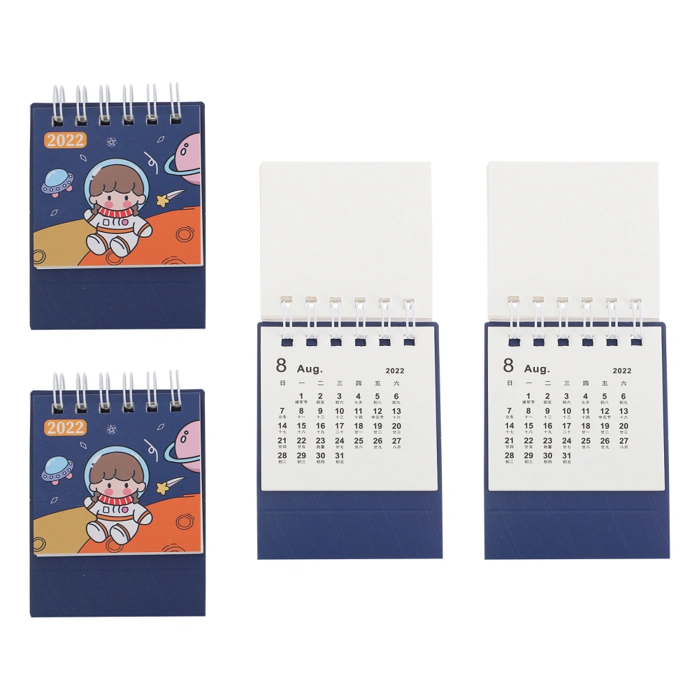 4pcs Desktop Calendar Creative Monthly Calendar 2022 Planner Calendar for Home