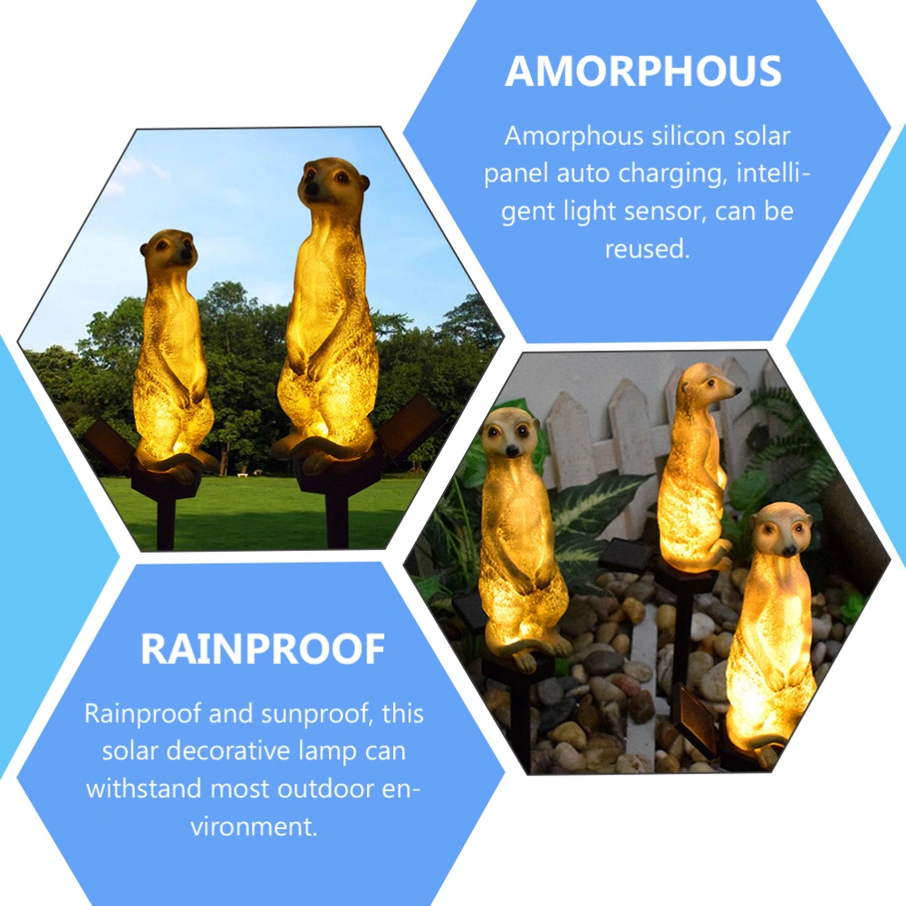 Solar Light Garden Decor Lamp Landscape Lighting Mongoose Shape Lawn Decor