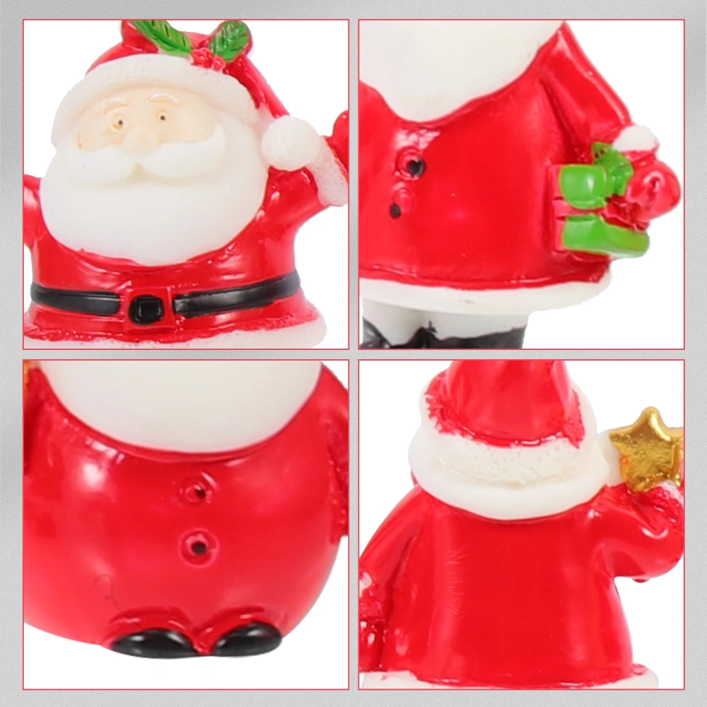 12pcs Christmas Santa Figurines Resin Santa Claus Miniatures Figurines Christmas Party Favors Gifts