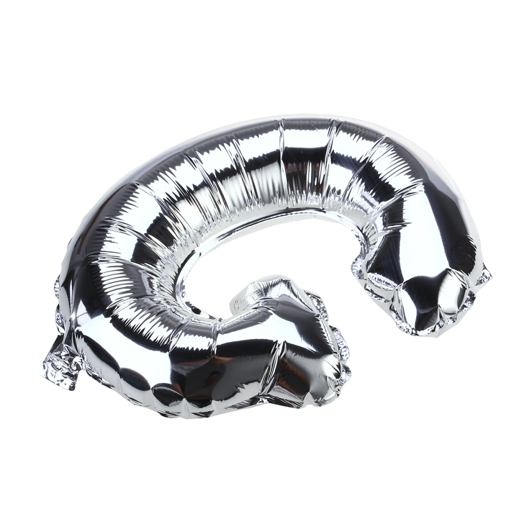 16-inch Silver Letter G Shaped Aluminum Foil Balloons Alphabet Balloons for Wedding Birthday Party Decorations