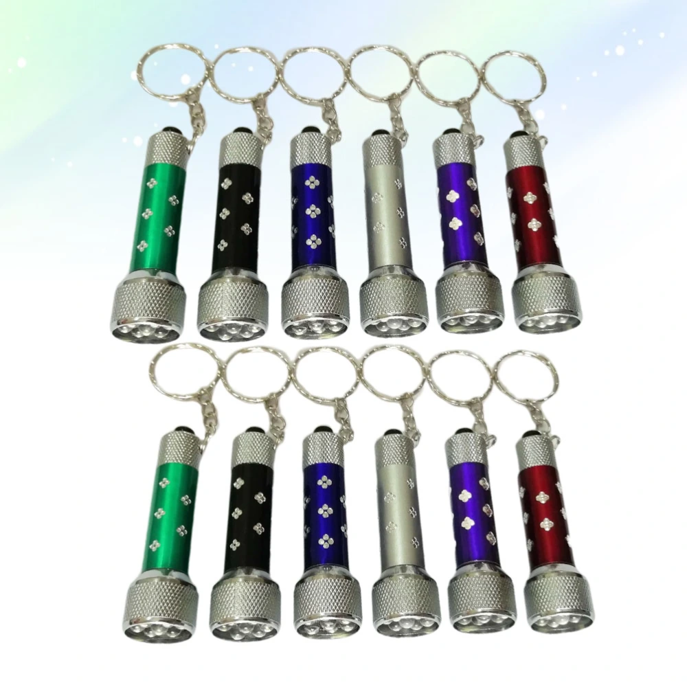 15pcs Mini Portable Keychains 7 LED Powerful Flashlight Keyring Torch Pendant Keychain Prize Reward Gift Key Holder Ornaments Gift(Random Color)