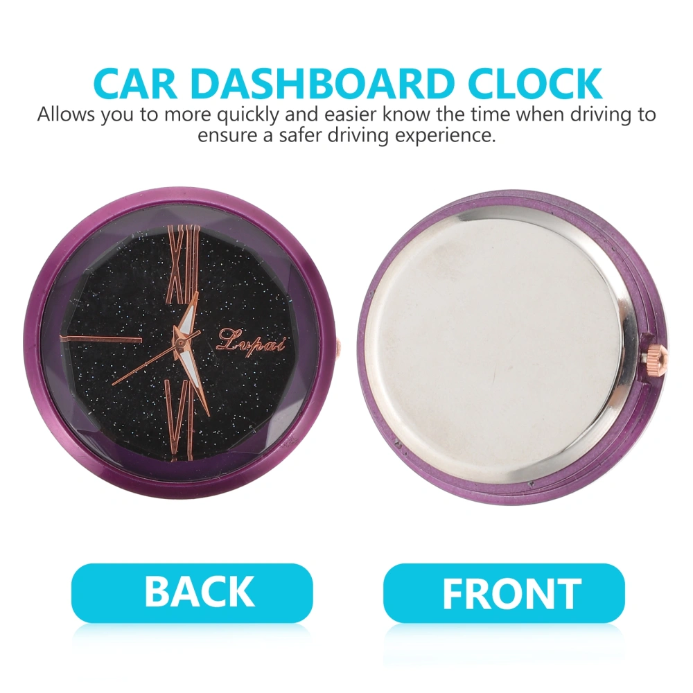 Universal Car Dashboard Clock Car Electronic Clock For Auto Interior Decoration - BZ844(Purple)