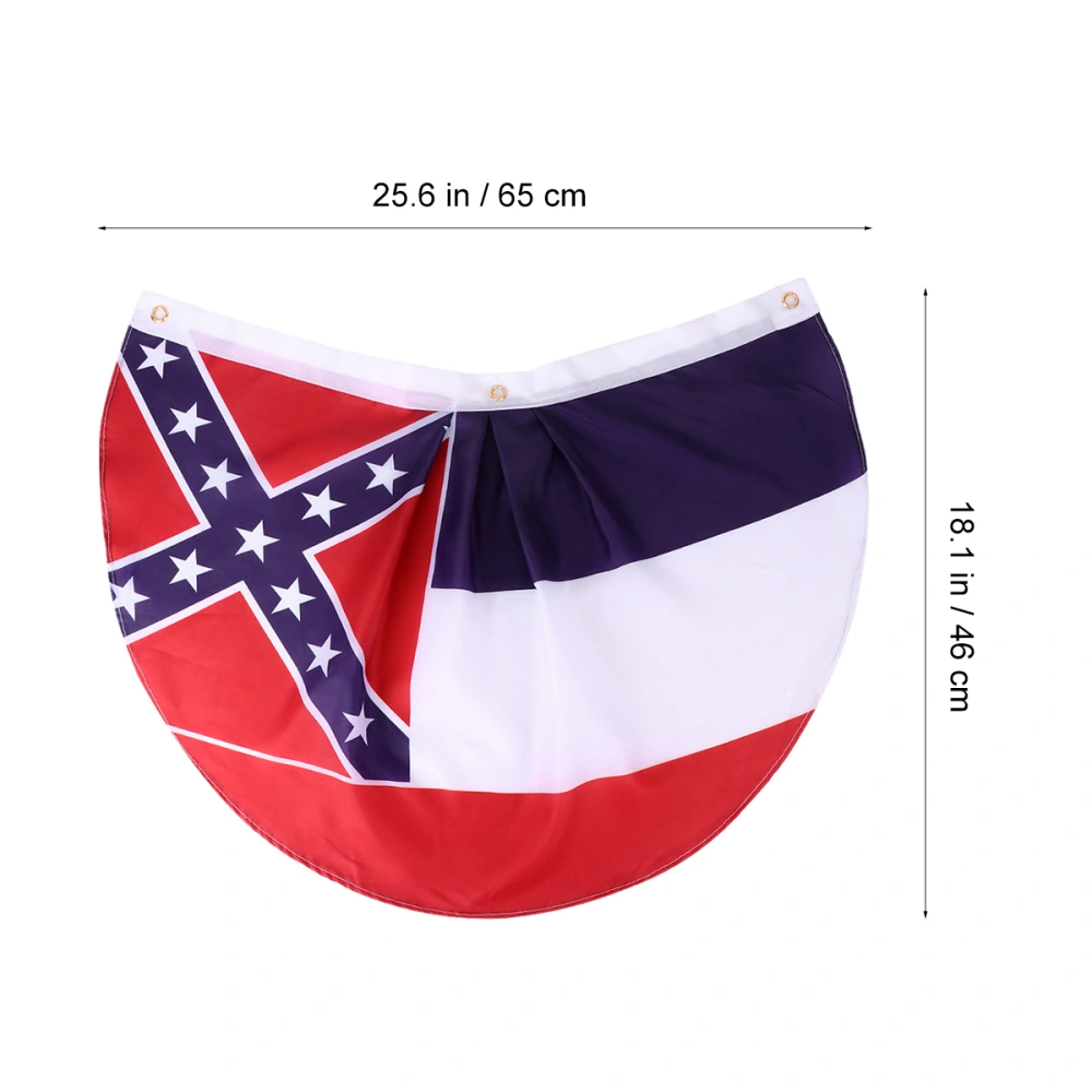 1Pc Mississippi Semicircle Flag Garden Decoration Mississippi State Flag Banner