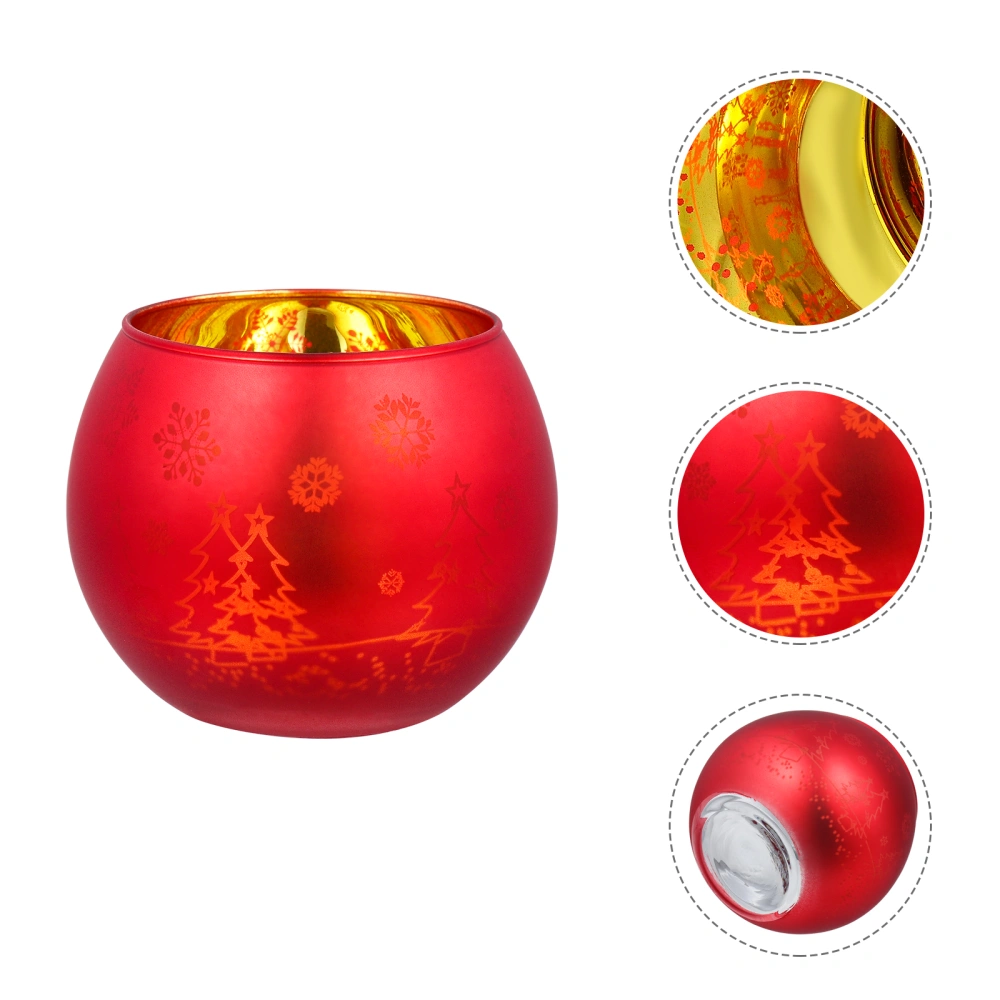 1pc Christmas Glass Candlestick DIY Aroma Candle Cup Candle Holder Adornment