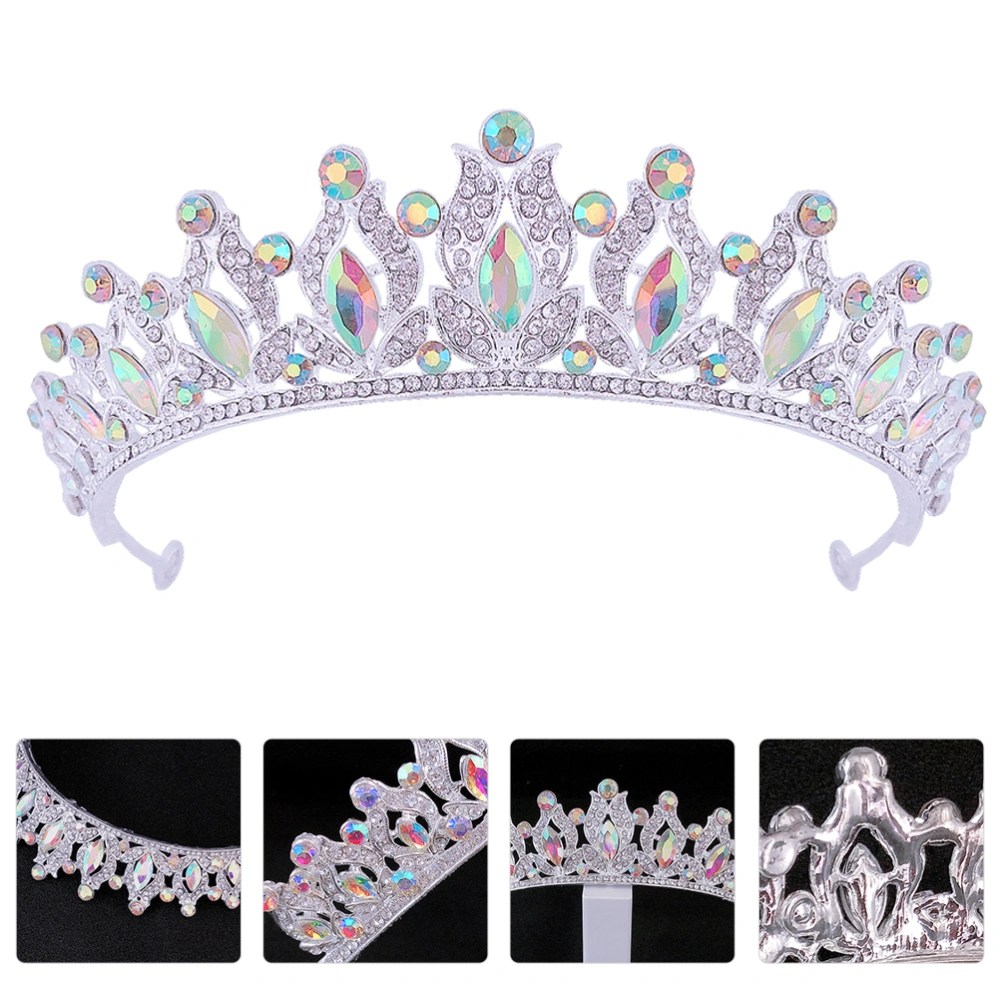 Bride Crown Headdress Elegant Women Rhinestone Hairband Wedding Dress Accessory