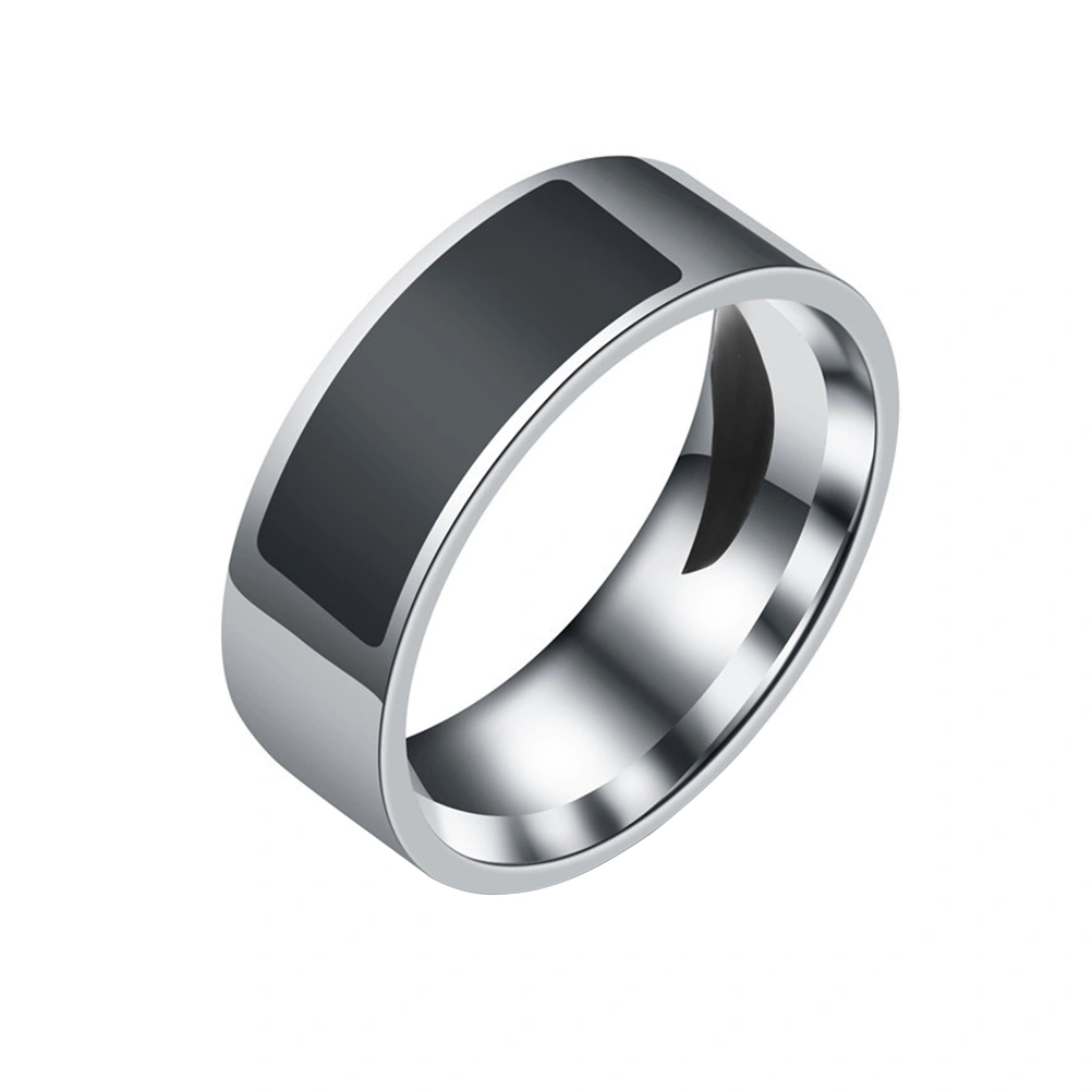 8mm NFC Tag Smart Ring Wearable Smart Rings Finger Digital Ring for Android Phone with Functions - Black(#10)