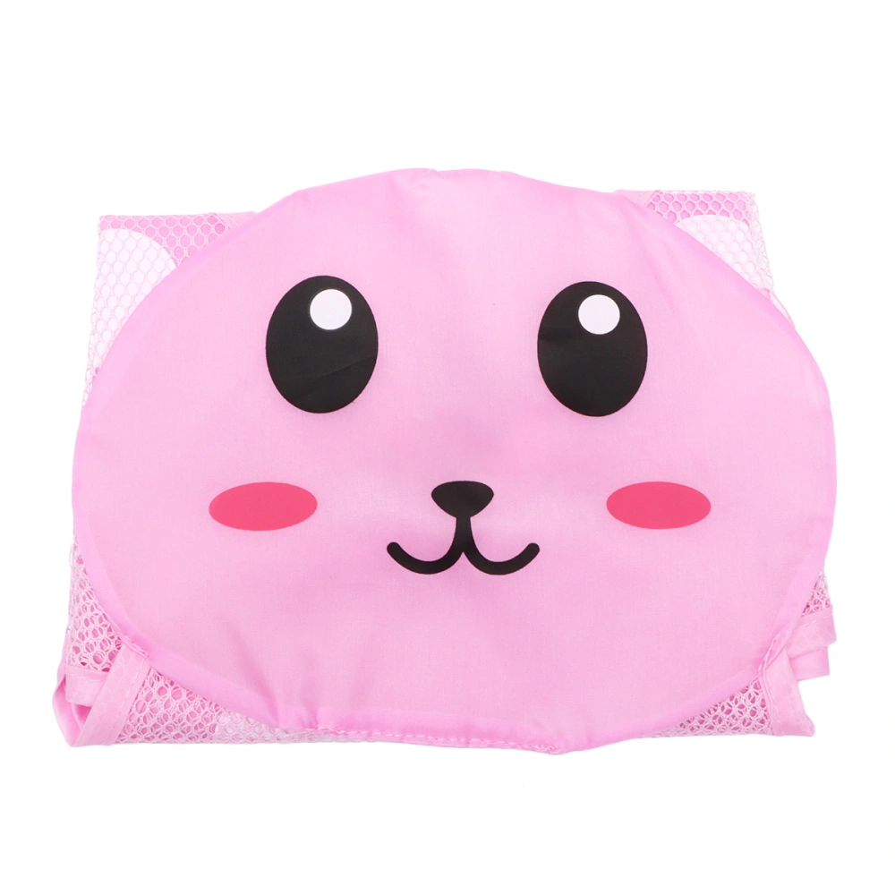 Multifunction Toy Storage Bag Rabbit Shaped Pouch Kids Bathing Toys Storage Container Cartoon Bath Playthings Bag for Home (Pink)