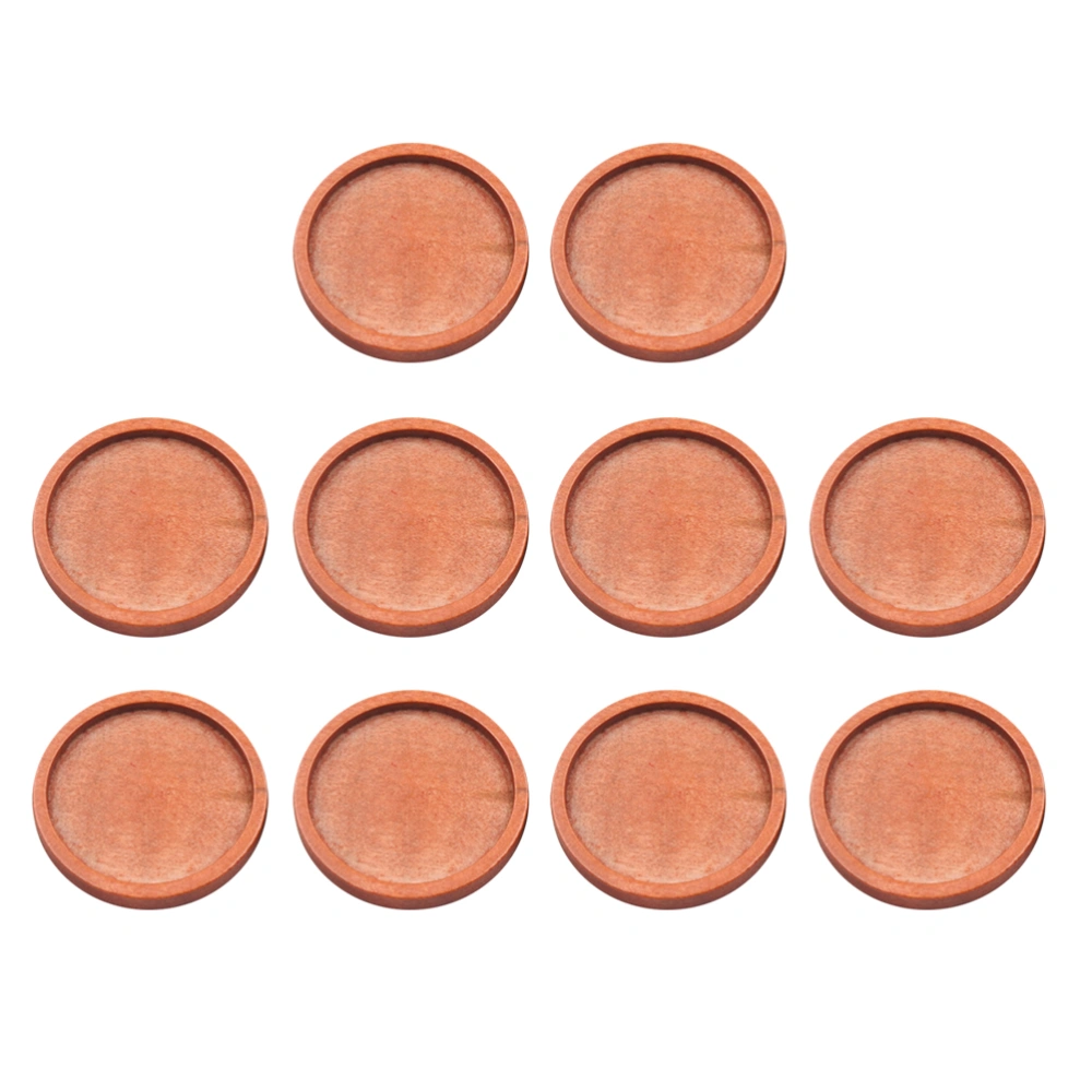 20pcs Wood Round Trays Retro Pendant Base Badge Breastpin Lapel Pin Base Jewelry Crafts Making Accessories (35MM Outer Diameter 30MM Inner Diameter Coffee)