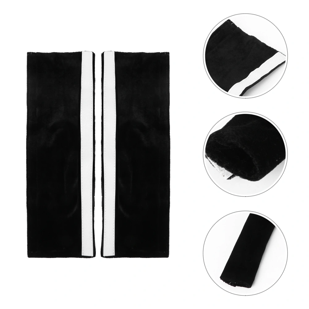 2Pcs Refrigerator Handle Covers Set Creative Soild Color Design Door Handle Protective Kitchen Appliance Covers (Black)