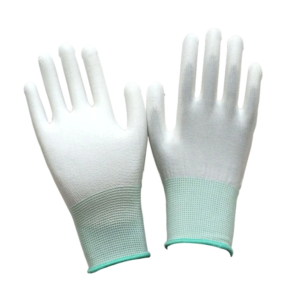 Comfort, Protection, Water Resistance Gardening Gloves Medium Fit with Latex Covering and Great Grip on Home & Garden Equipment 6 Pairs / Pack (White)