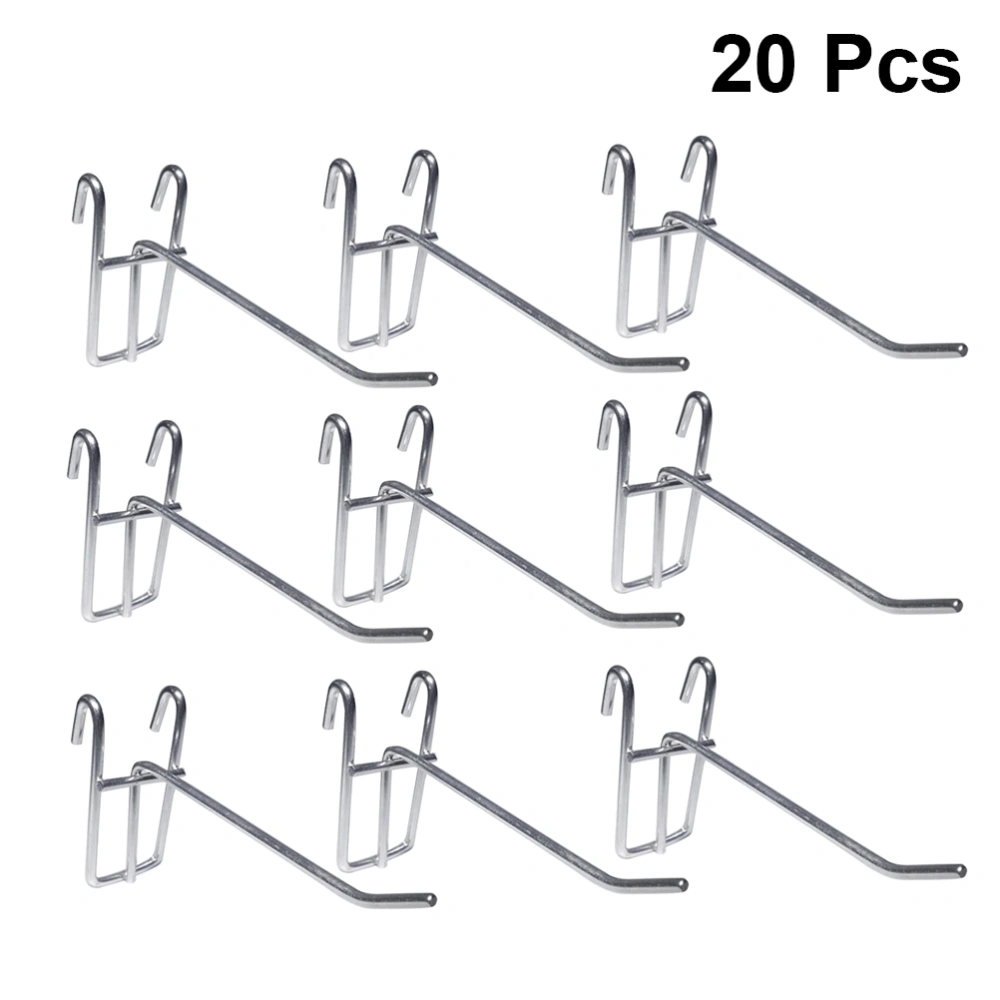 20PCS Supermarket Iron Hooks Kitchen Hooks Multifunctional Hangers for Hanging Pans Cups Bags Towels (10cm Silver)