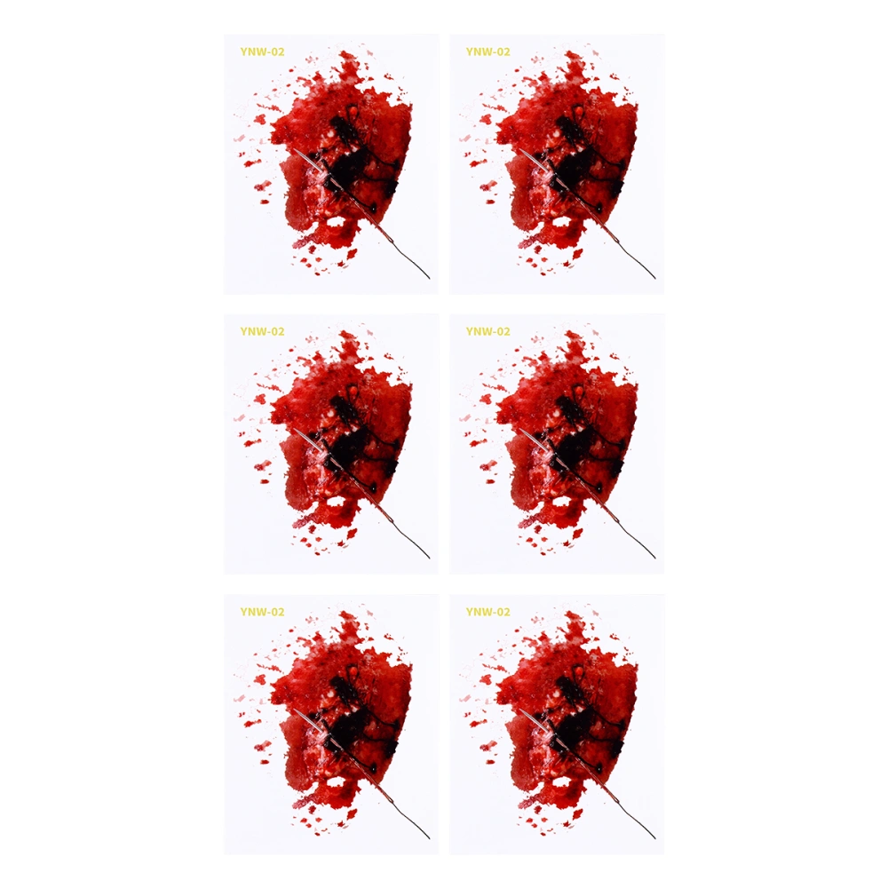 6pcs Halloween Bloody Sticker Scar Sticker Bloody Wound Sticker Prank Prop