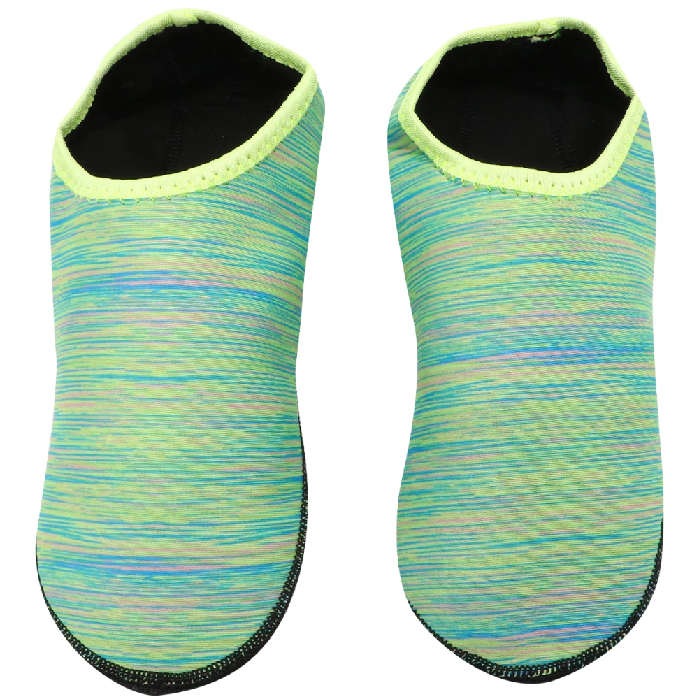 1 Pair Snorkeling Beach Diving Socks Non-slip Diving Socks Quick Dry Short Printed Socks Snorkeling Swimming Socks for Women and Men (Green M 22CM, 5US, 2.5UK, 35.5EU, 8.646 Inch)