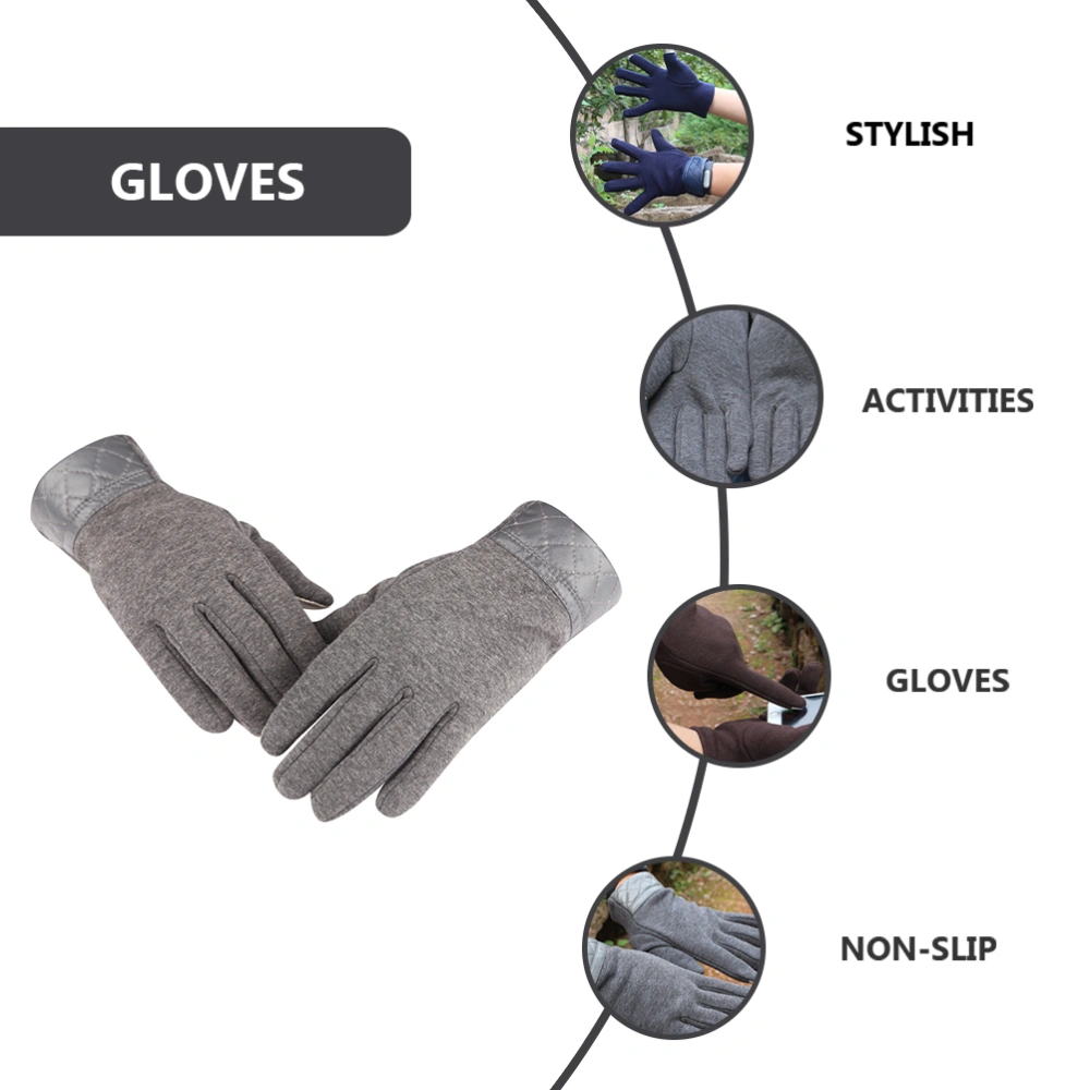 1 Pair Men Winter Gloves Touchscreen Gloves Outdoor Hand Warmer (Random Color)