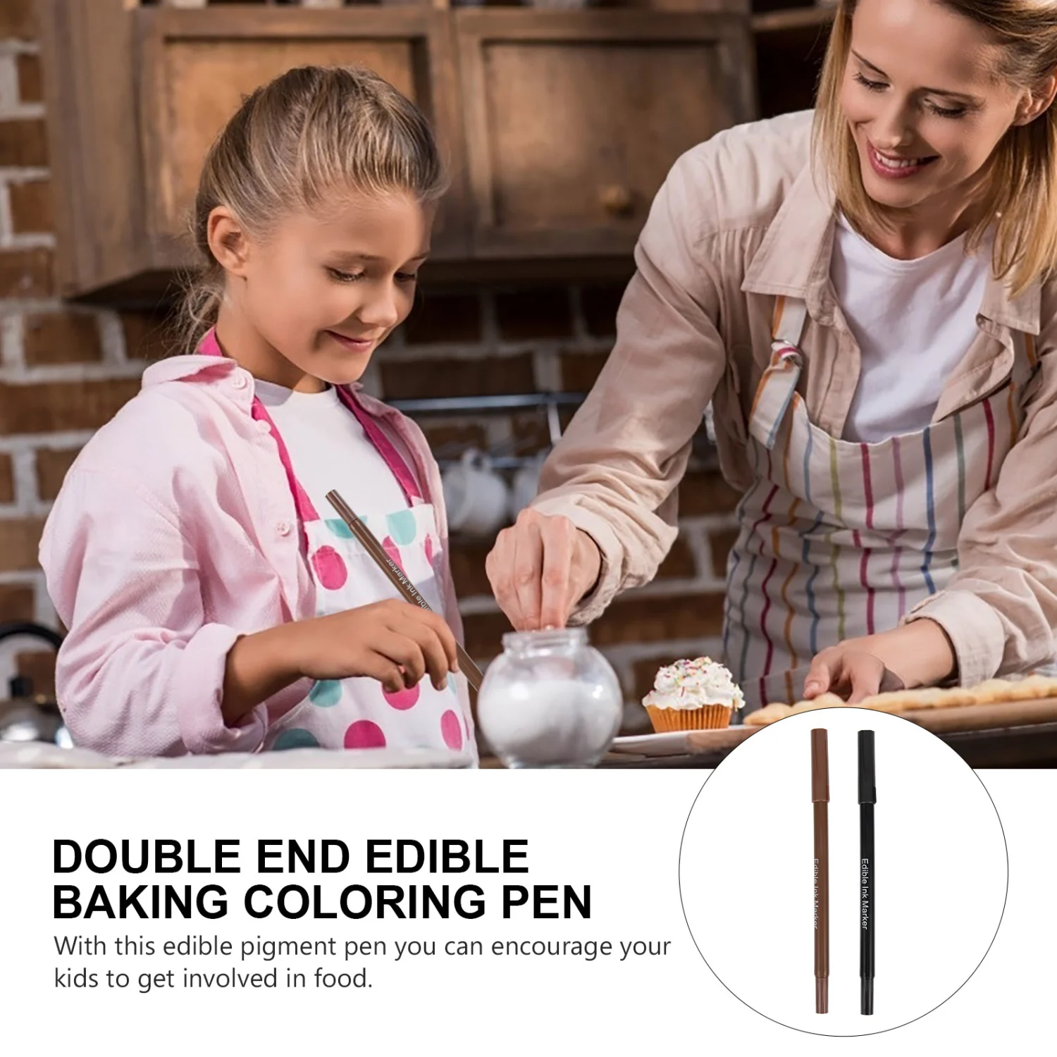 2Pcs Food Coloring Markers Edible Markers for Cookie Baking Coloring Pens Edible Food Pens