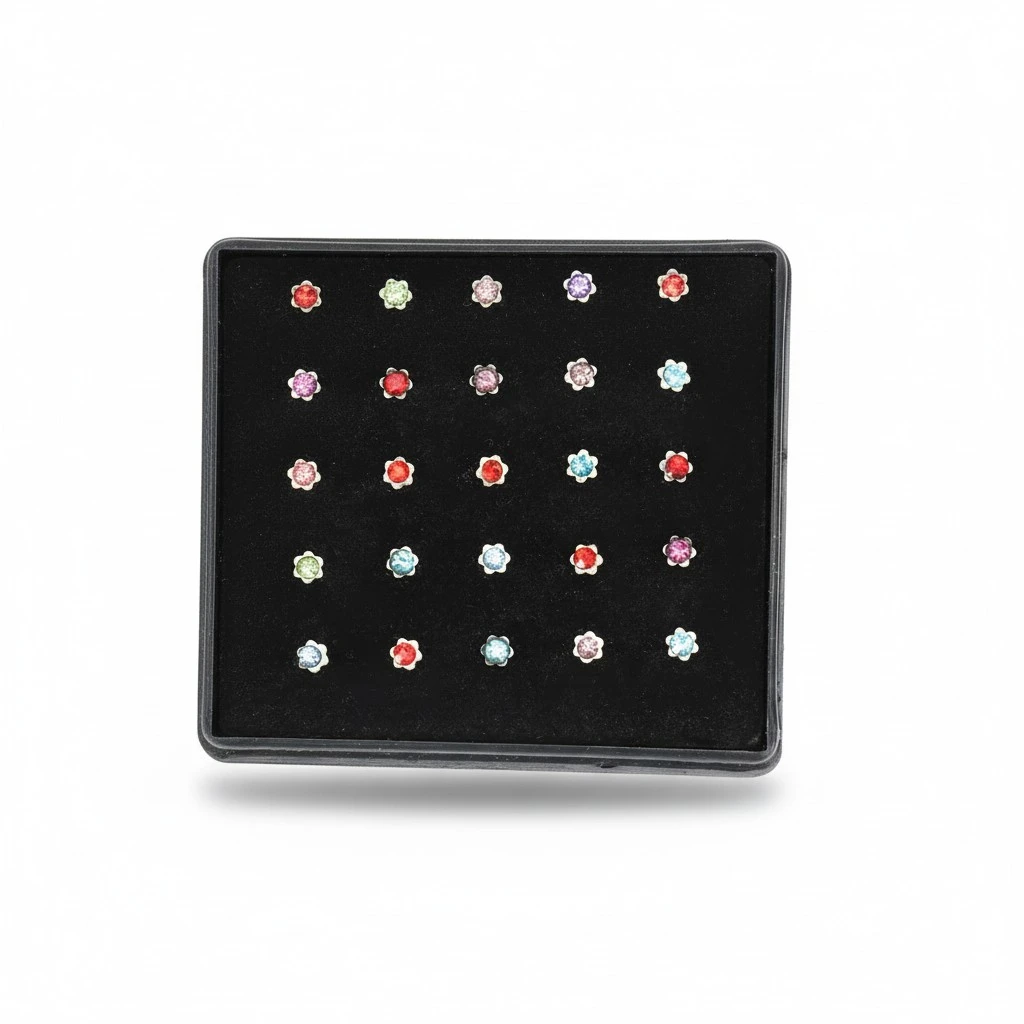 1 Box/24pcs Stainless Steel Nose Nail Nose Stud Decorative Stud Nose Pin