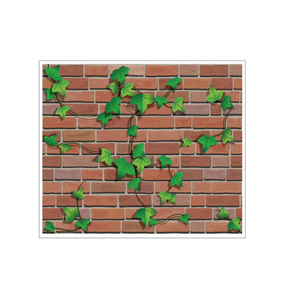 3D Wall Paper Brick Stone Graceful Rustic Effect Self-adhesive Wall Sticker Home Decor 45x100cm (Wall with Boston Ivy)