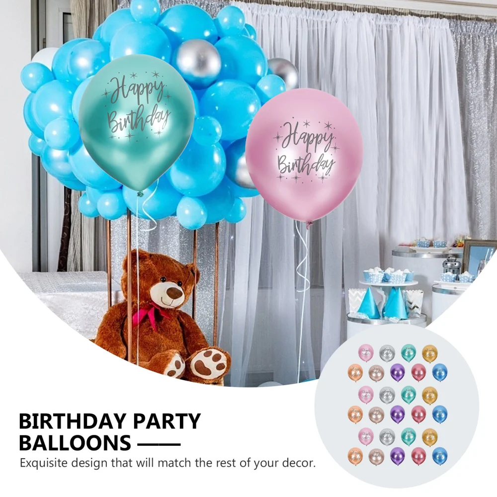 50PCS Happy Birthday Latex Balloons Birthday Banquet Balloons Birthday Party Decors