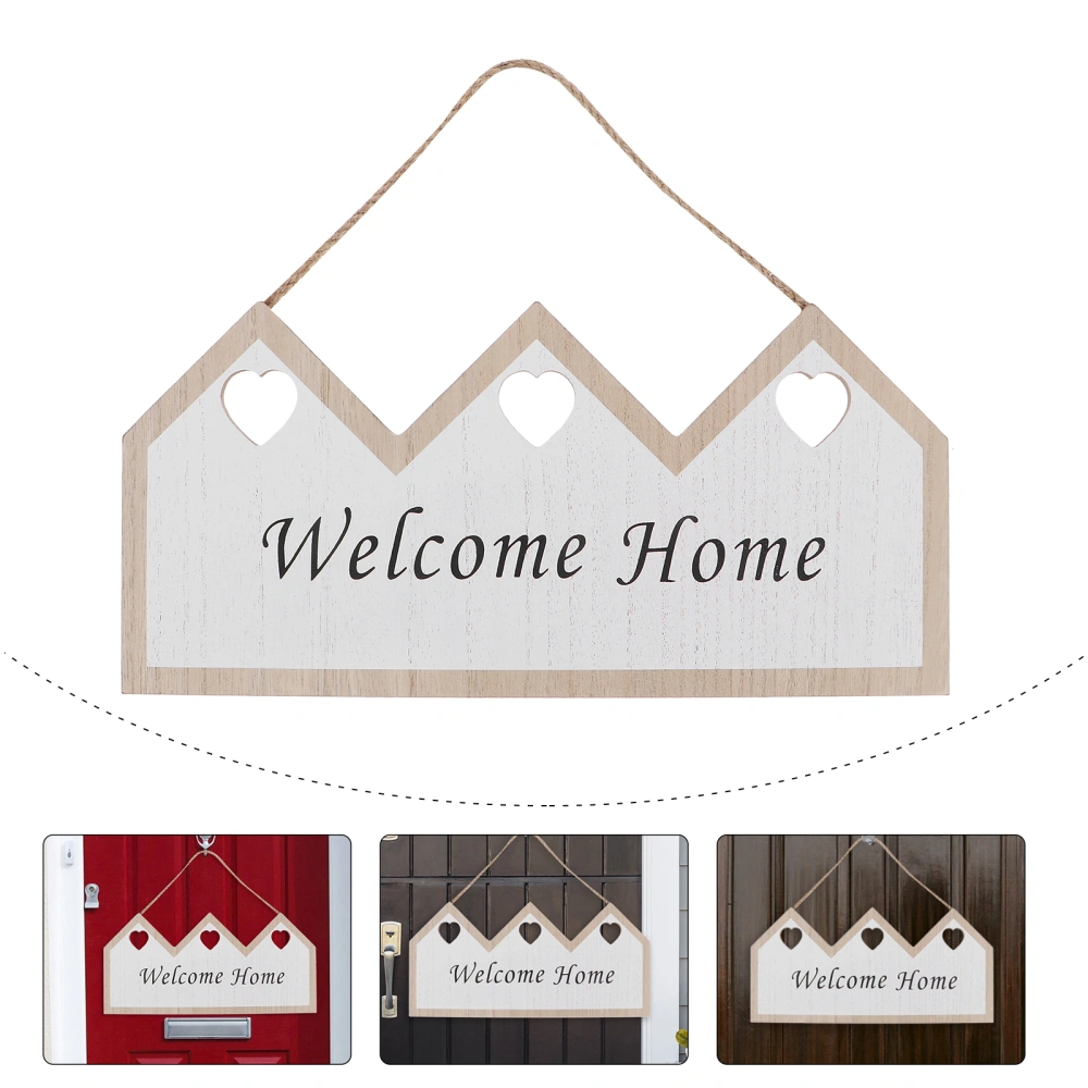 1Pc Wooden Welcome Home Sign Vintage Style Welcome Plaque Door Hanging Board