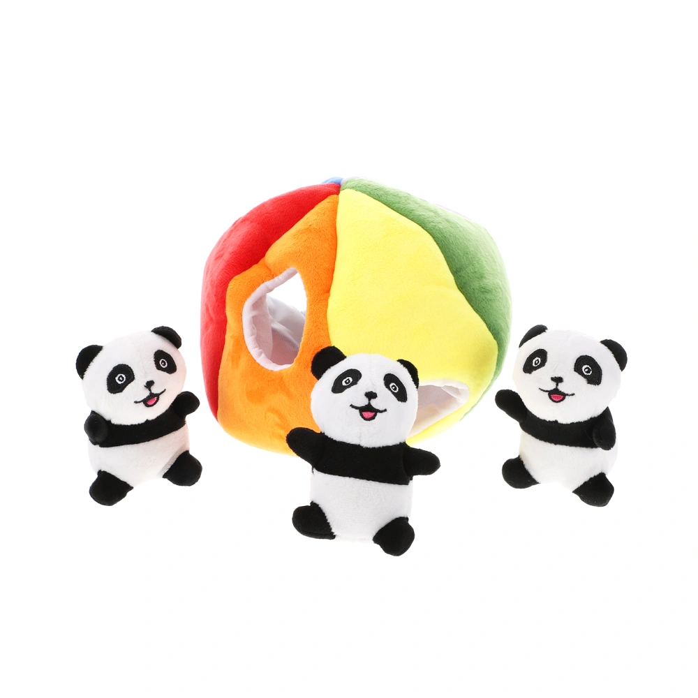 4Pcs Squeaky Panda Animal Toy Plaything Hide and Seek Activity for Dogs