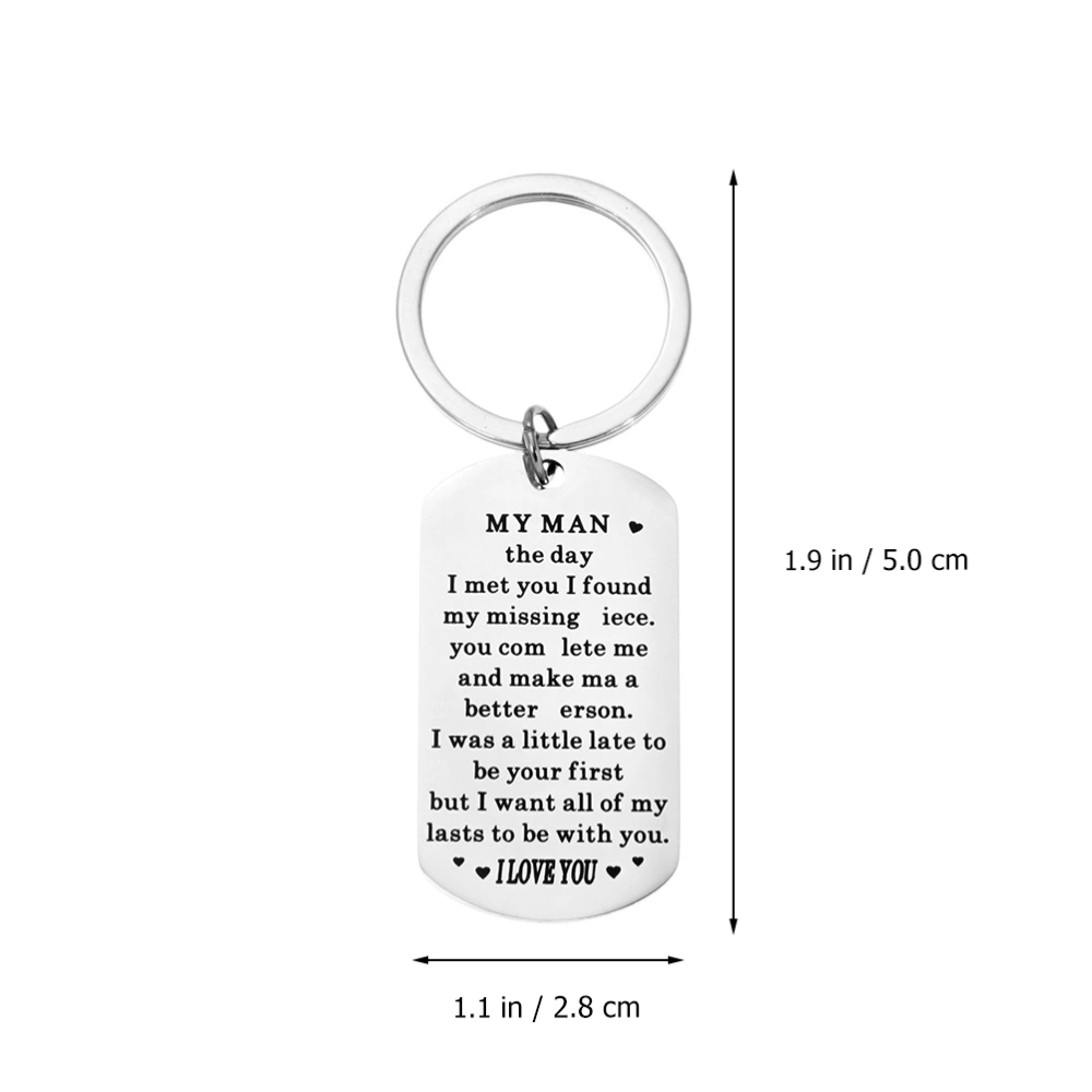  My Man Keychain Valentine's Day Key Ring Wedding Party Couple Key Chain