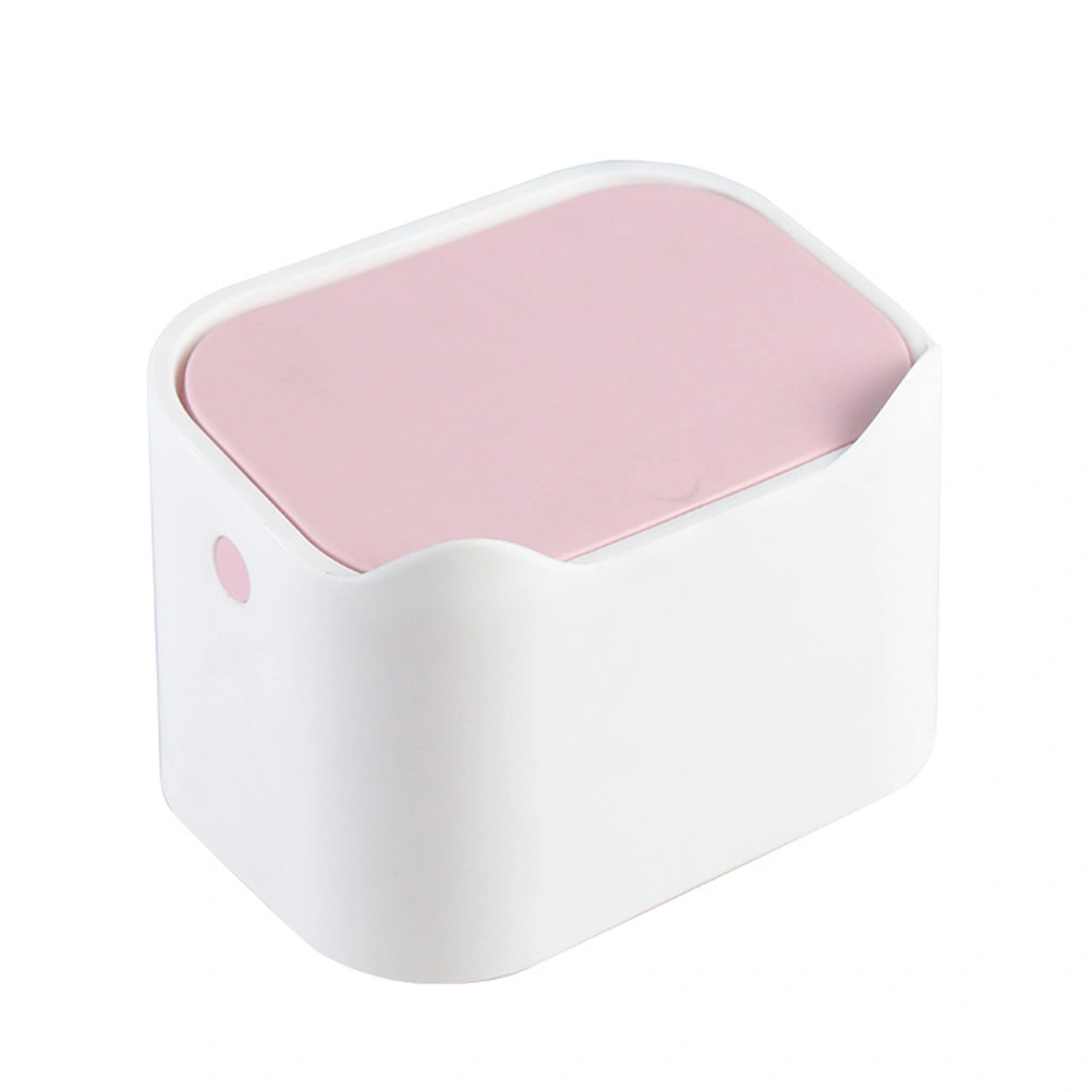 Desktop Trash Bin Household Waste Container Plastic Mini Garbage Can Rubbish Bin Pink