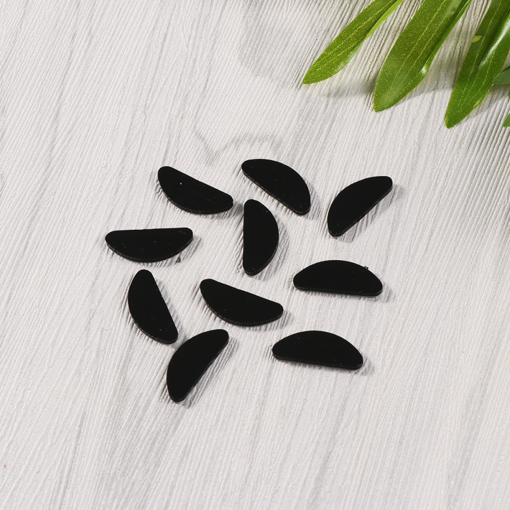 10pcs Eyeglasses Nose Pads Glasses Adhesive Silicone Nose Pads Non-slip Thin Nosepads for Glasses Eyeglasses Sunglasses (Black)