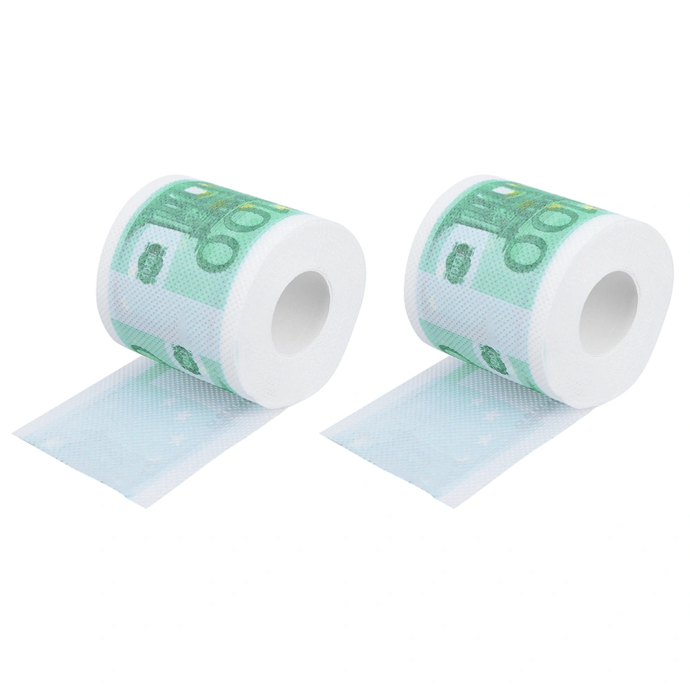 2 Rolls of Colorful Printed Roll Paper Toilet Paper Exquisite Handkerchief Paper