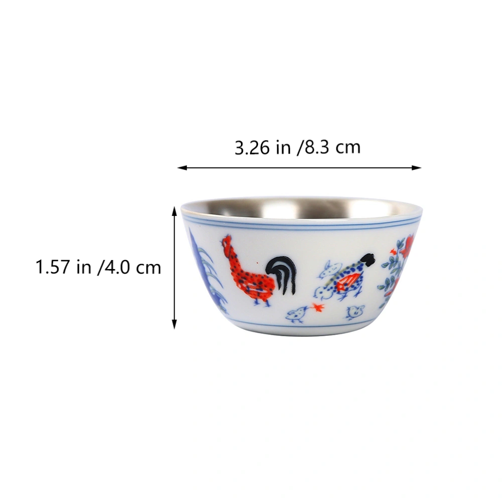 1Pc Antique Chicken Cup Hand-painted Sample Tea Cup Kung Fu Tea Cup (Assorted Color)