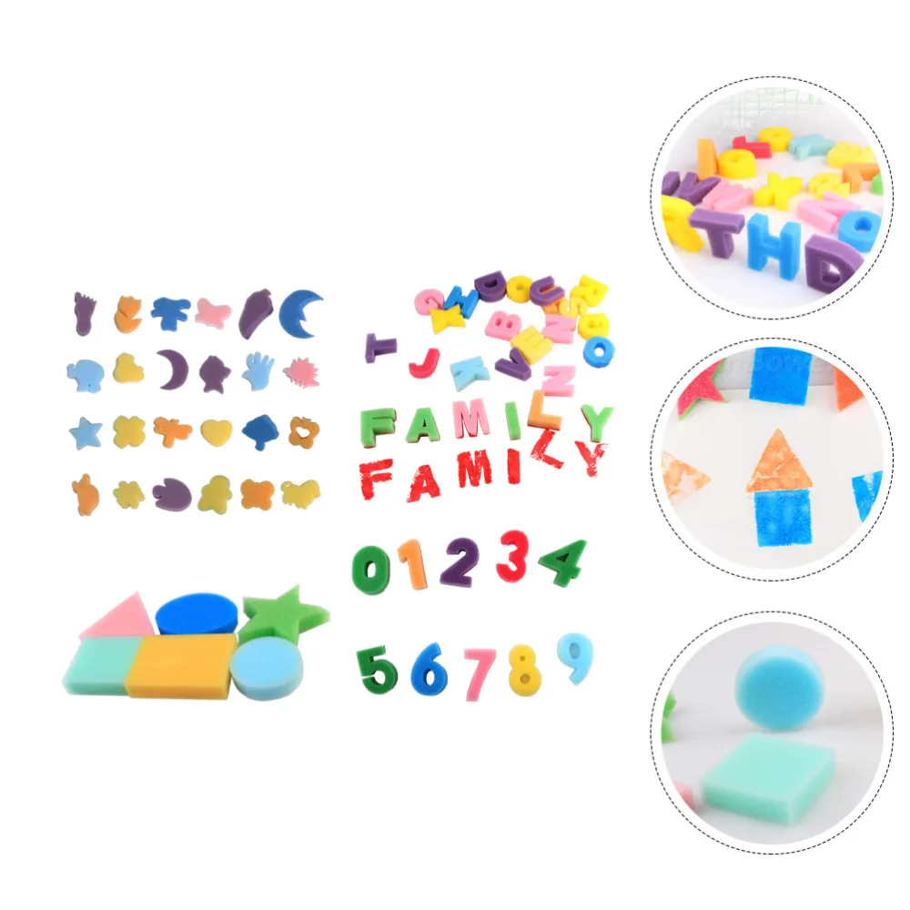 64pcs Children Painting Sponges Kids Art Painting Sponge Brushes Sponge Brush Seals